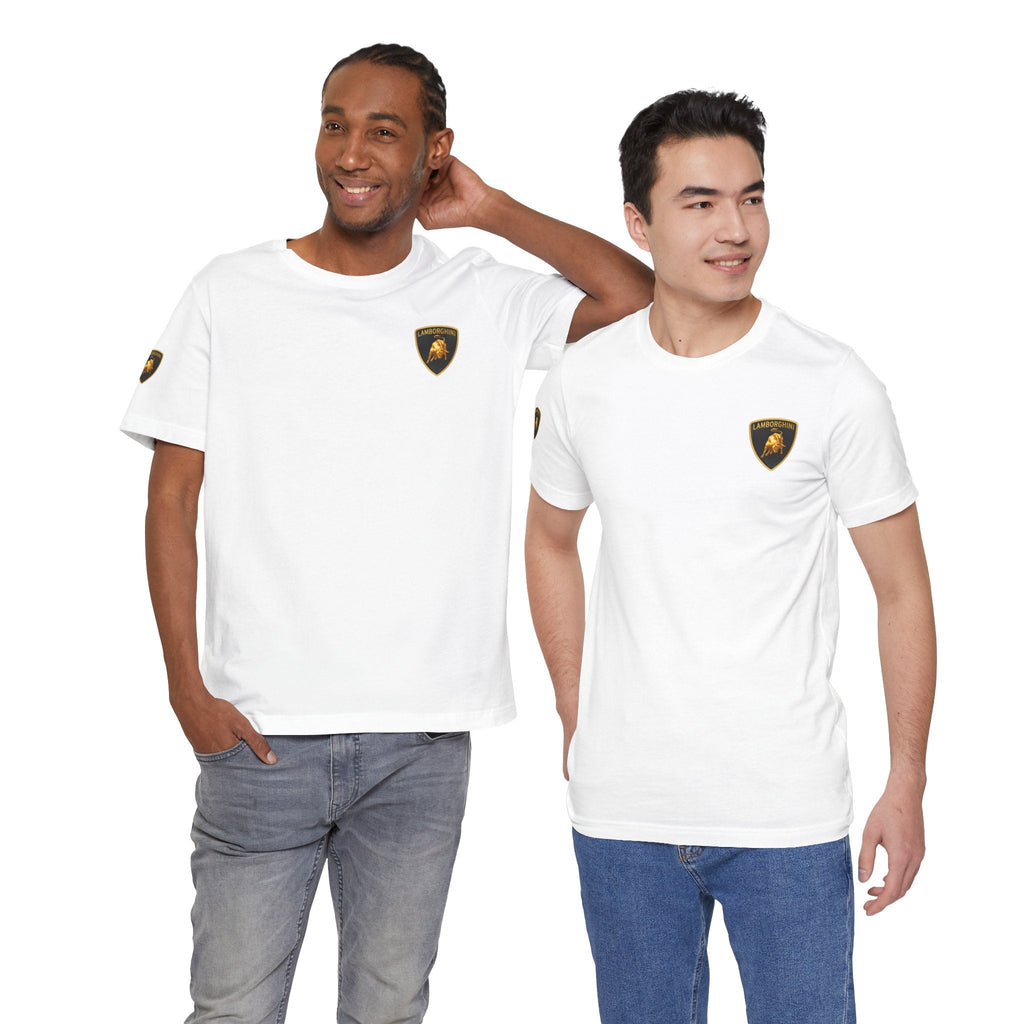 Lamborghini Shield Logo Tee — White Short Sleeve Car Enthusiast T-Shirt - Etna Gift