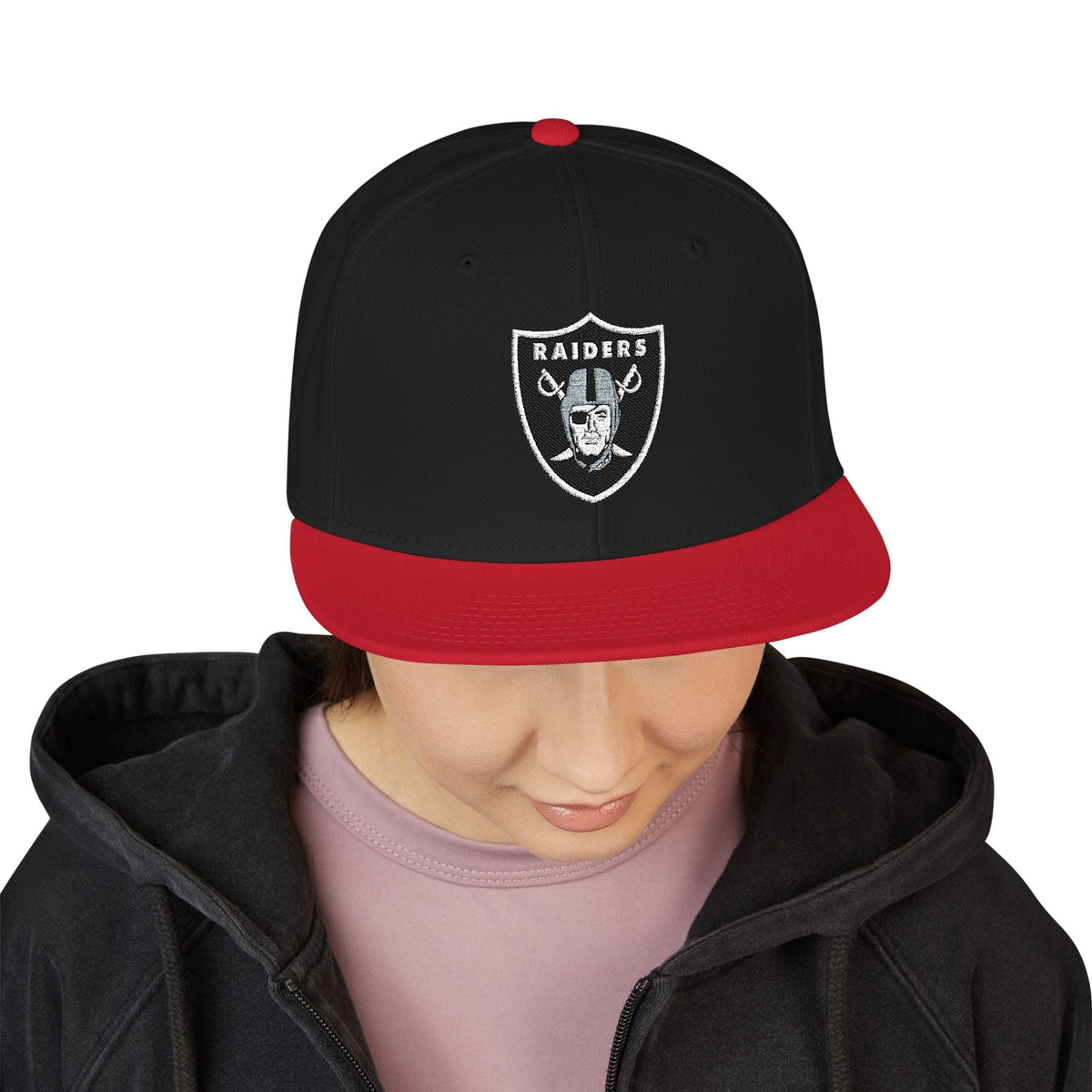 Las Vegas Raiders Black & Red Snapback Hat - Etna Gift