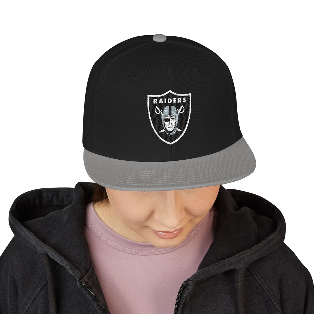 Las Vegas Raiders Black & Red Snapback Hat - Etna Gift