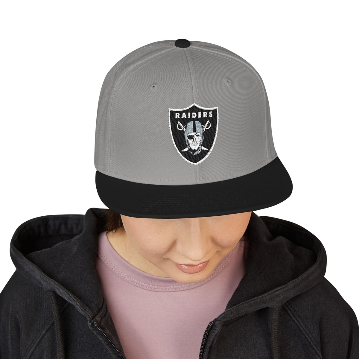 Las Vegas Raiders Black & Red Snapback Hat - Etna Gift