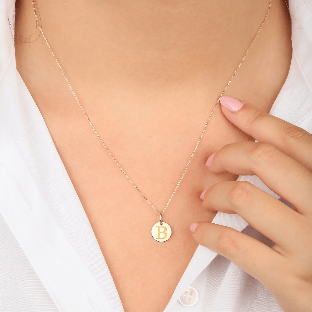 Letter necklace 925 sterling silver letter necklace - Etna Gift