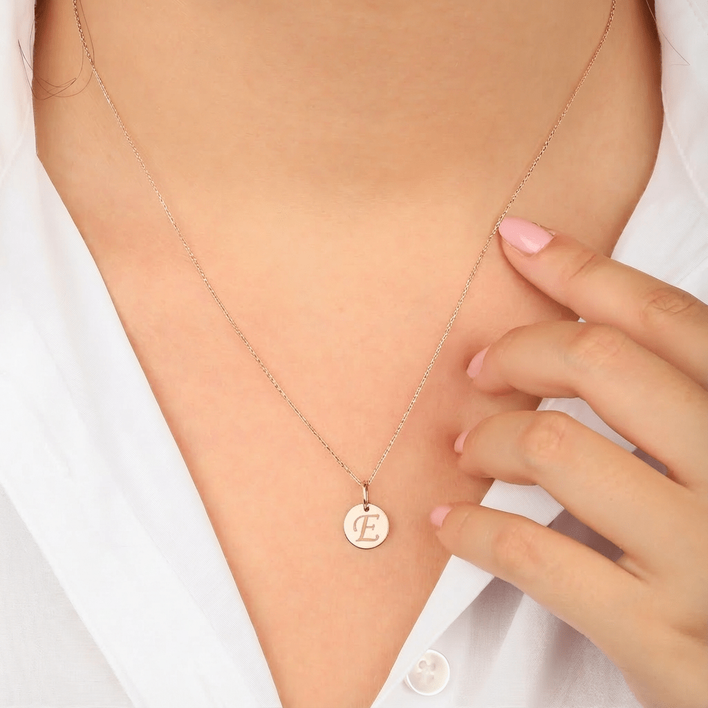 Letter necklace 925 sterling silver letter necklace - Etna Gift