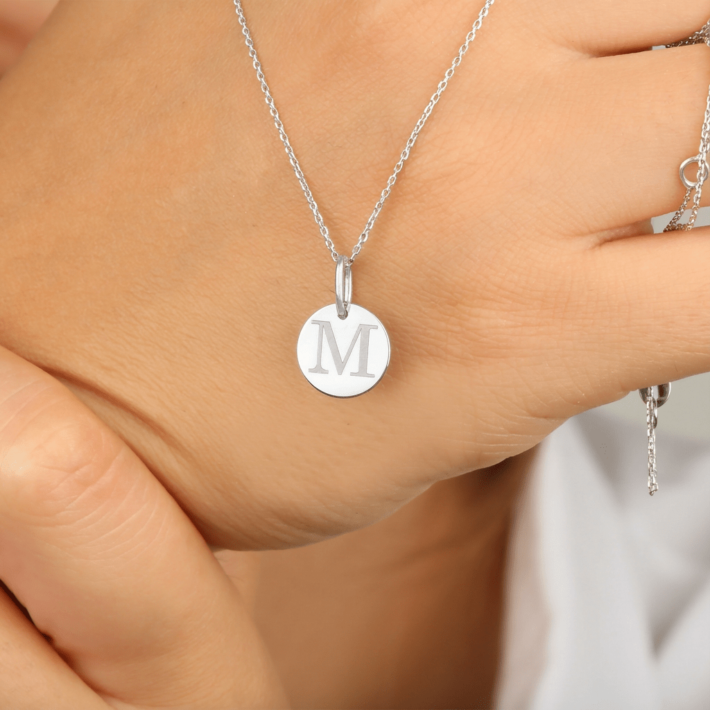 Letter necklace 925 sterling silver letter necklace - Etna Gift