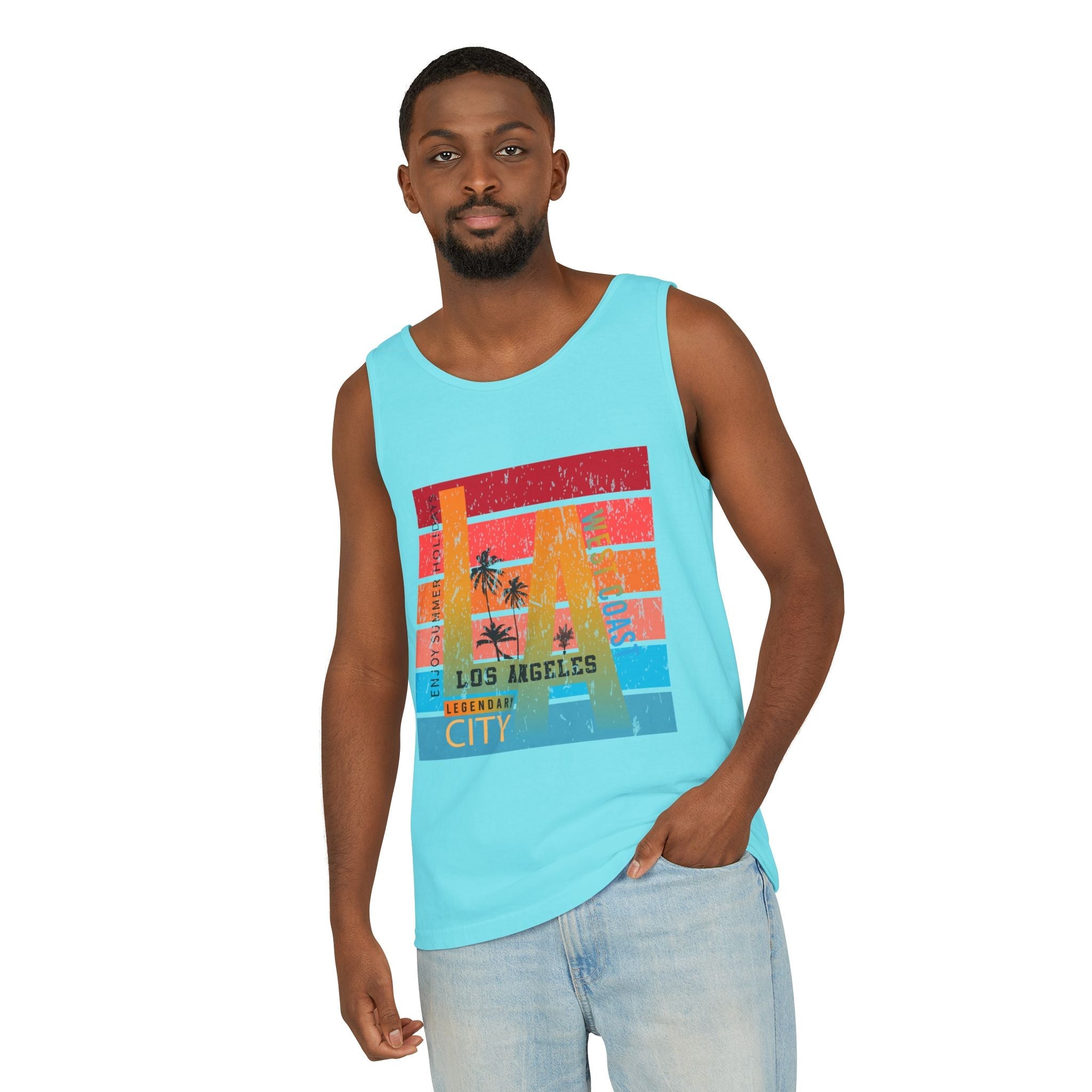 Los Angeles Retro Surf Tank Top Vintage Palm Beach Vibes - Etna Gift
