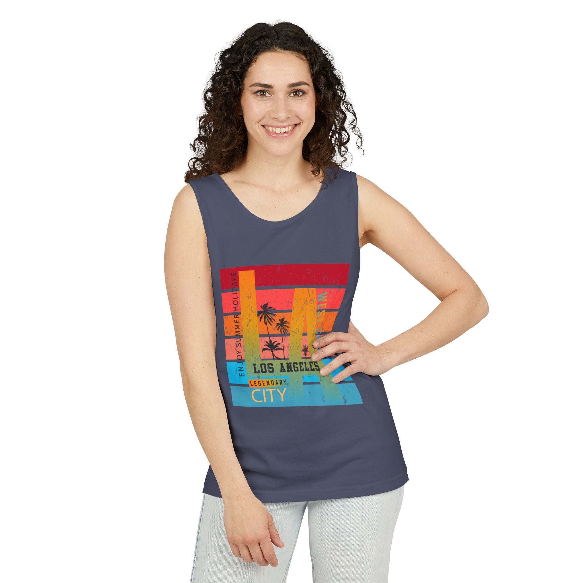 Los Angeles Retro Surf Tank Top Vintage Palm Beach Vibes - Etna Gift
