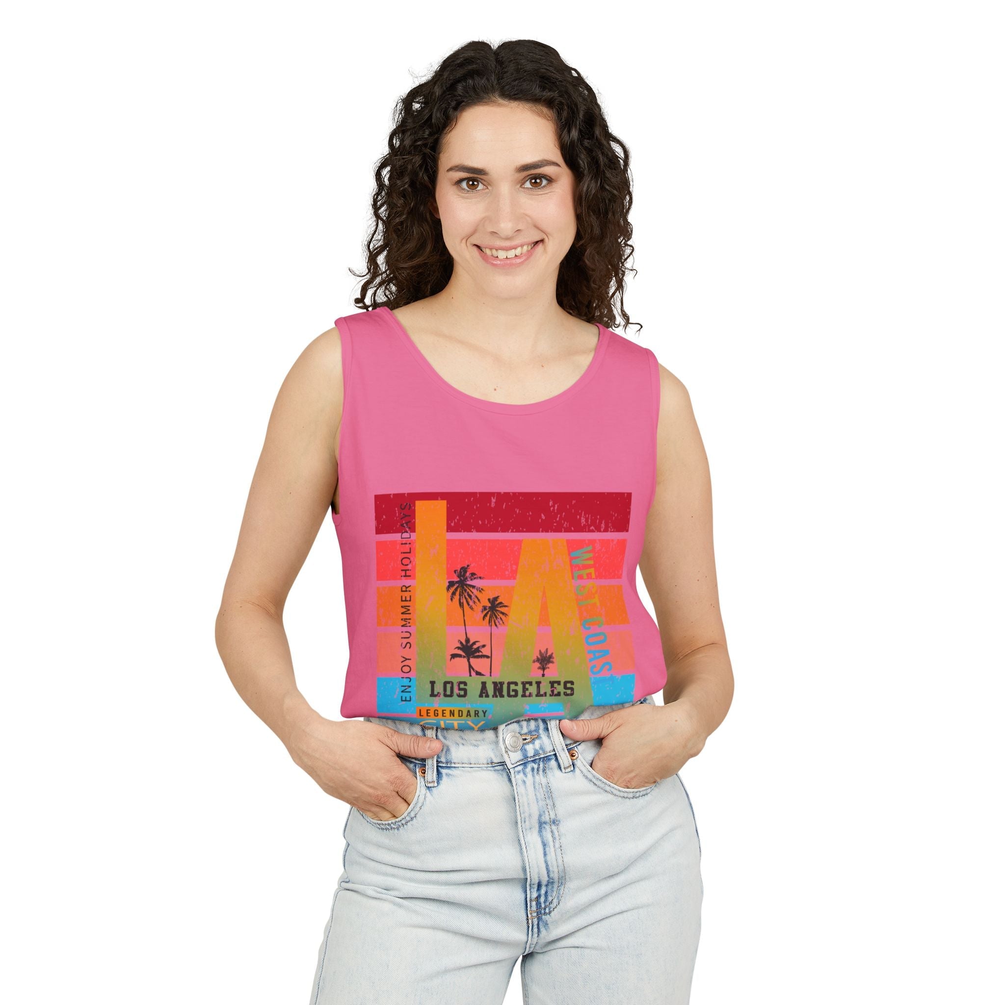 Los Angeles Retro Surf Tank Top Vintage Palm Beach Vibes - Etna Gift