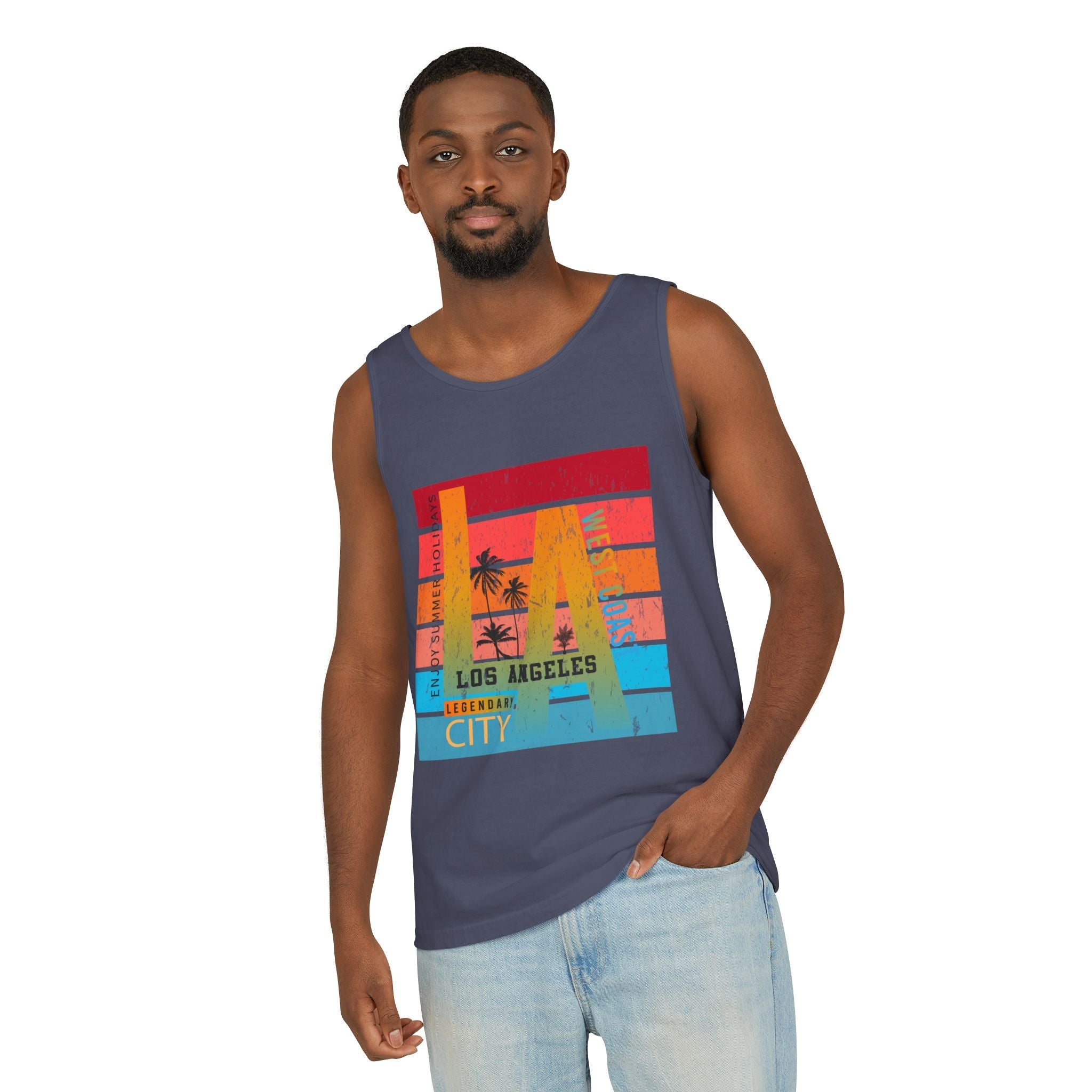 Los Angeles Retro Surf Tank Top Vintage Palm Beach Vibes - Etna Gift