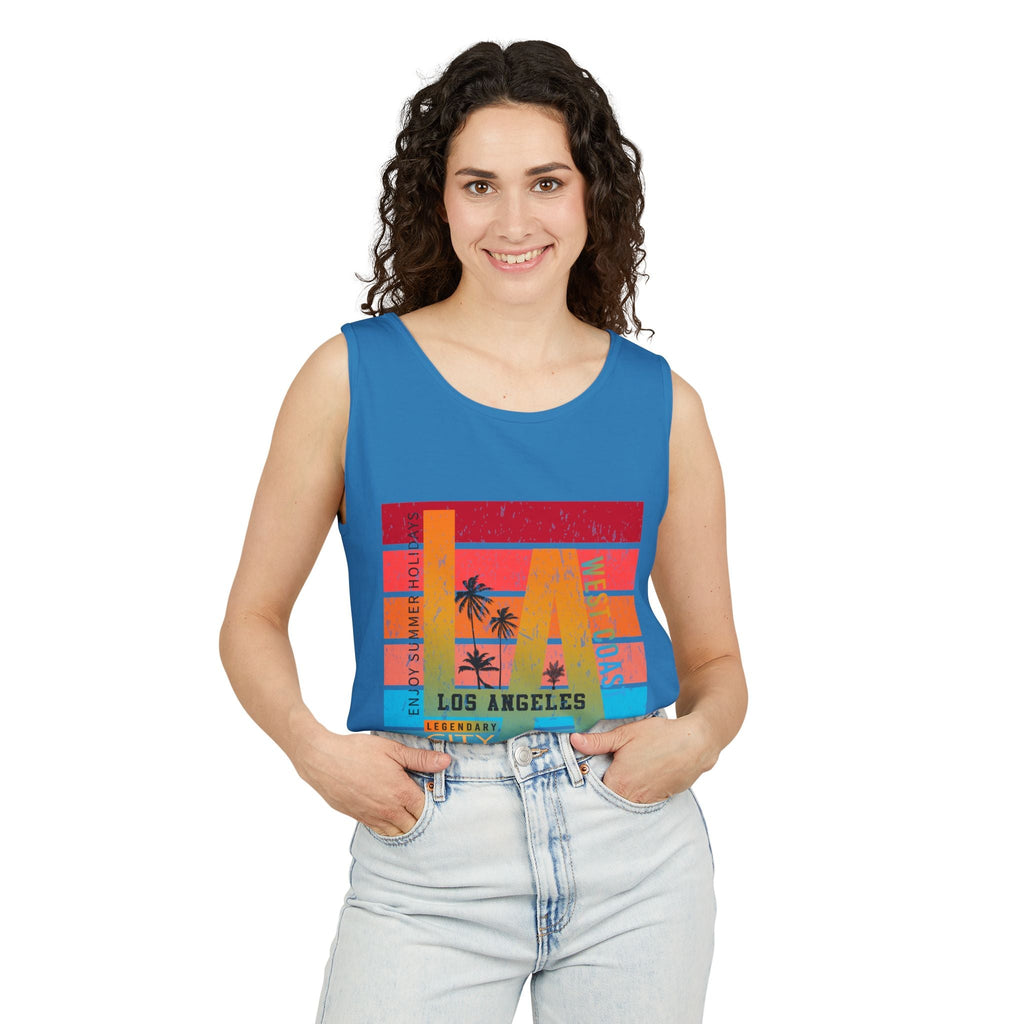Los Angeles Retro Surf Tank Top Vintage Palm Beach Vibes - Etna Gift
