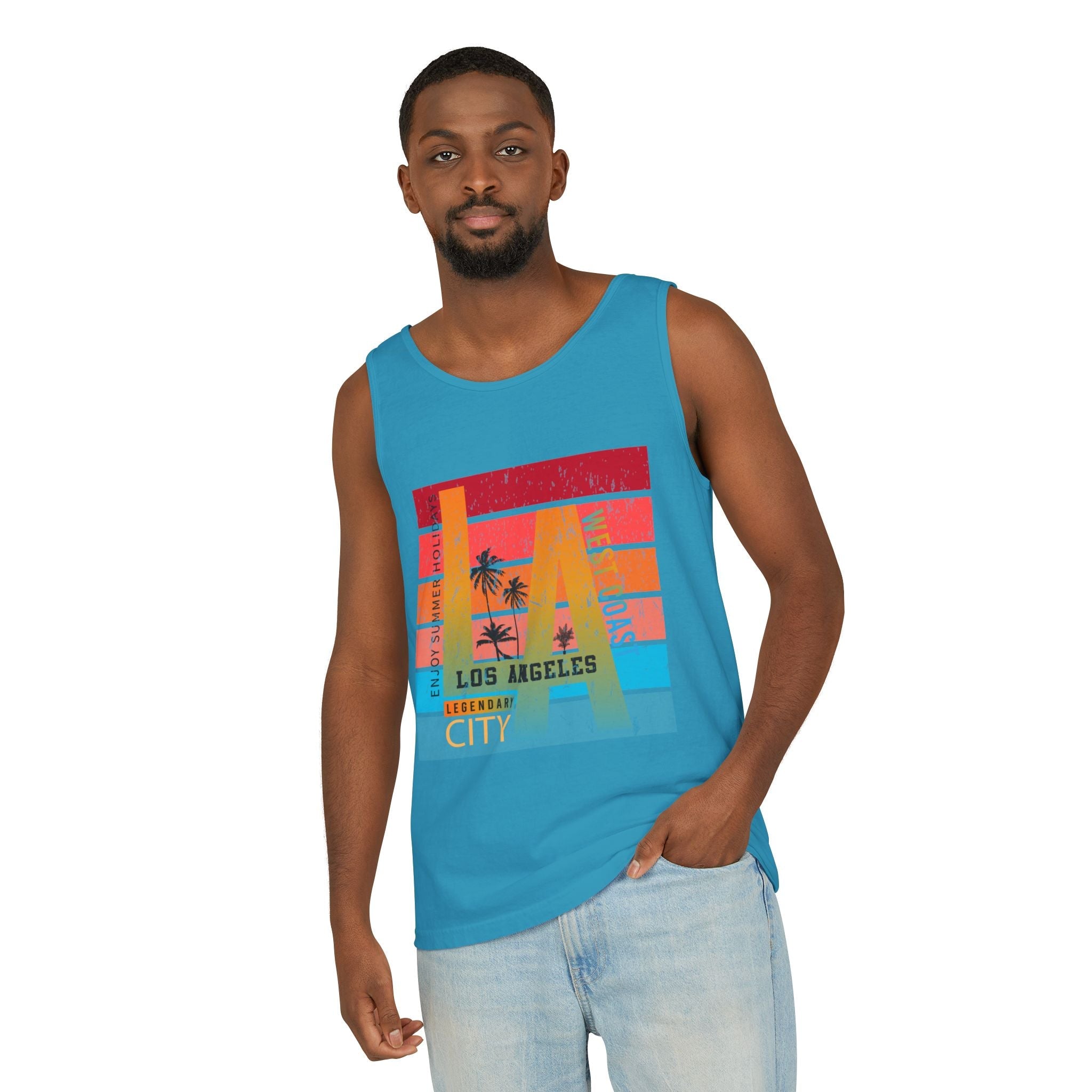 Los Angeles Retro Surf Tank Top Vintage Palm Beach Vibes - Etna Gift