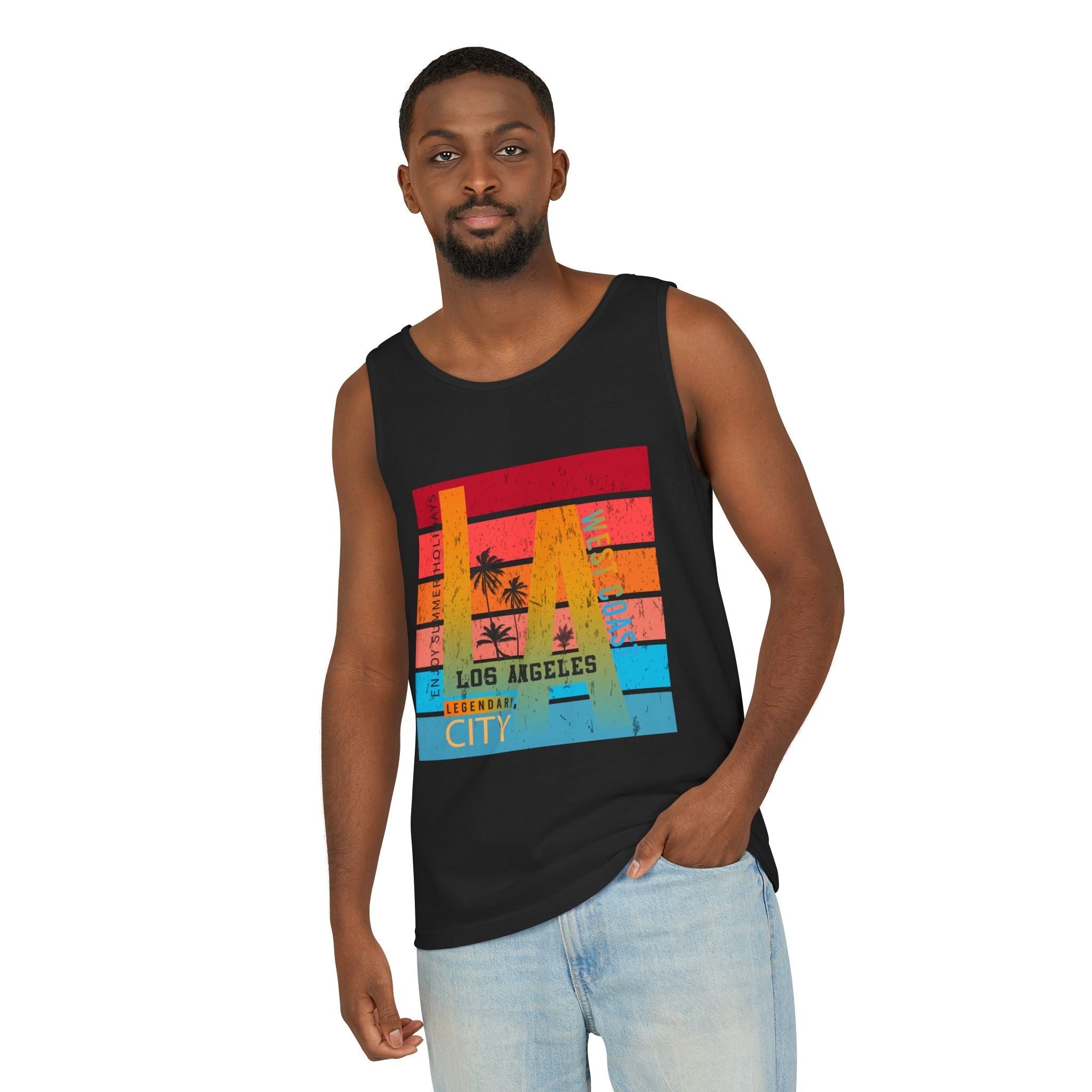 Los Angeles Retro Surf Tank Top Vintage Palm Beach Vibes - Etna Gift