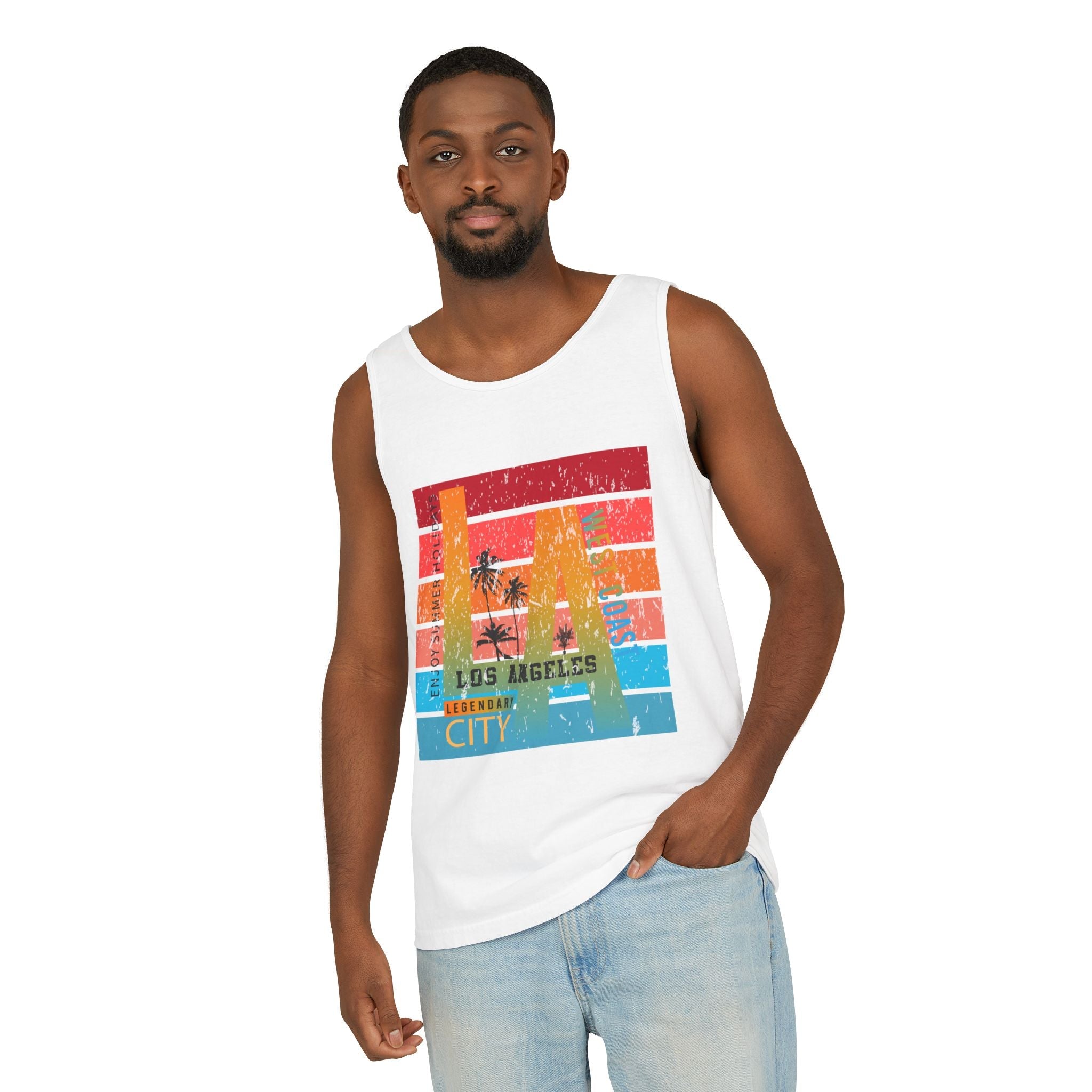 Los Angeles Retro Surf Tank Top Vintage Palm Beach Vibes - Etna Gift