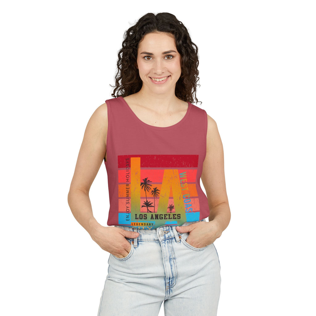 Los Angeles Retro Surf Tank Top Vintage Palm Beach Vibes - Etna Gift