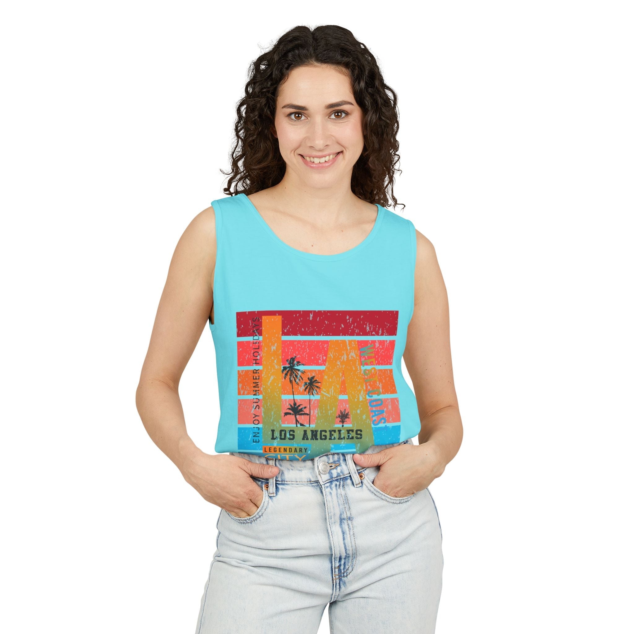 Los Angeles Retro Surf Tank Top Vintage Palm Beach Vibes - Etna Gift