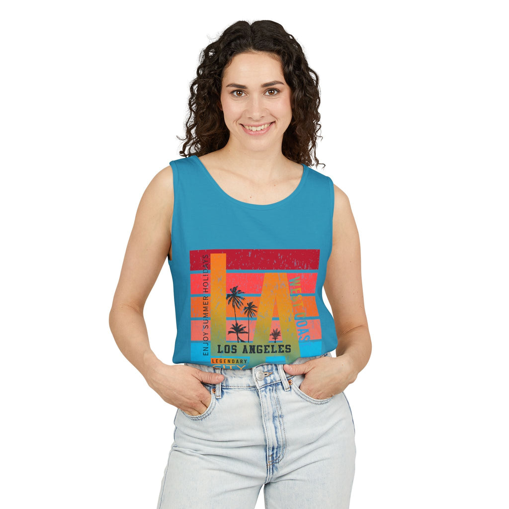 Los Angeles Retro Surf Tank Top Vintage Palm Beach Vibes - Etna Gift