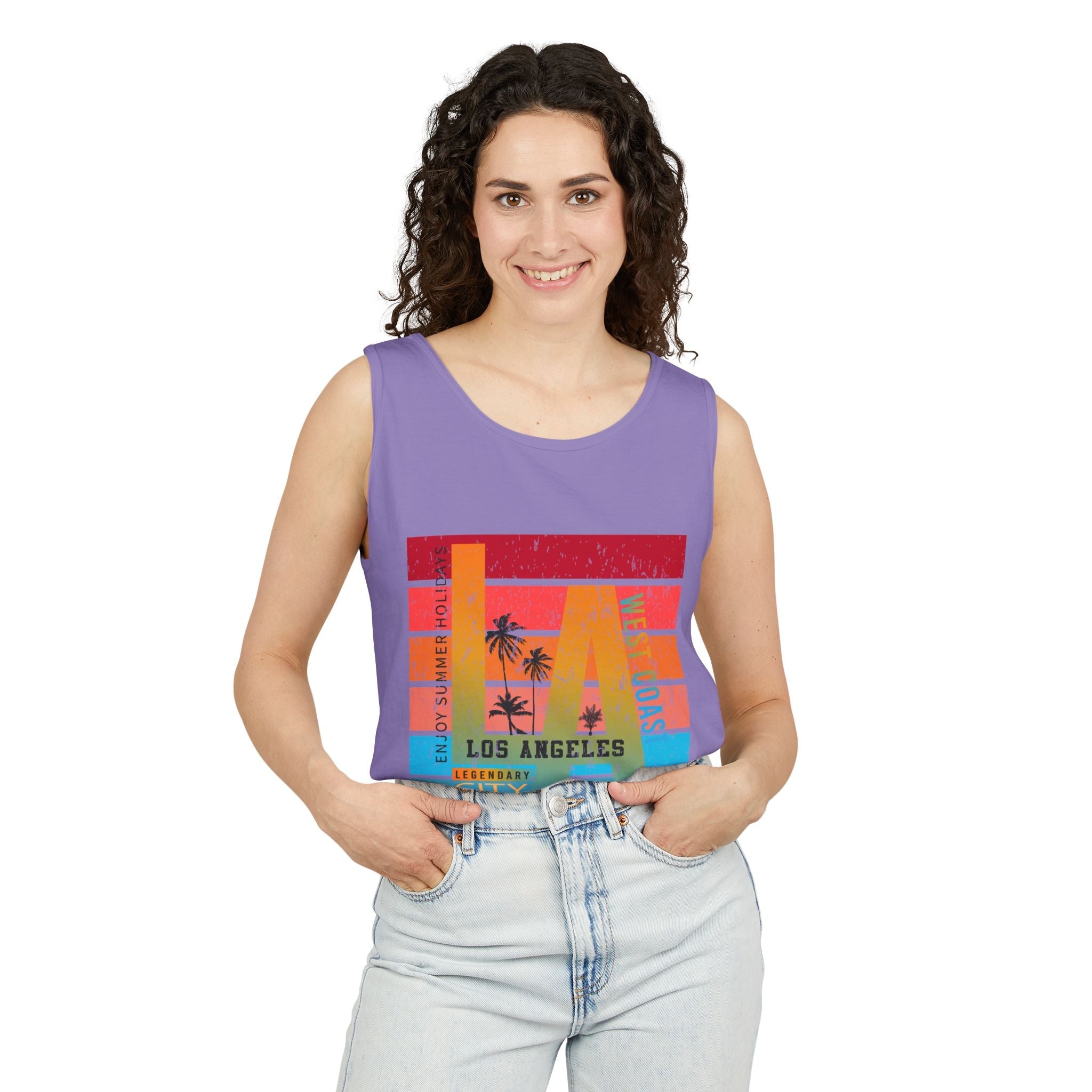 Los Angeles Retro Surf Tank Top Vintage Palm Beach Vibes - Etna Gift