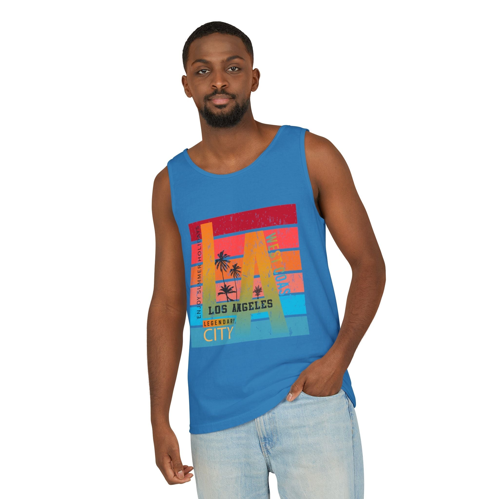 Los Angeles Retro Surf Tank Top Vintage Palm Beach Vibes - Etna Gift