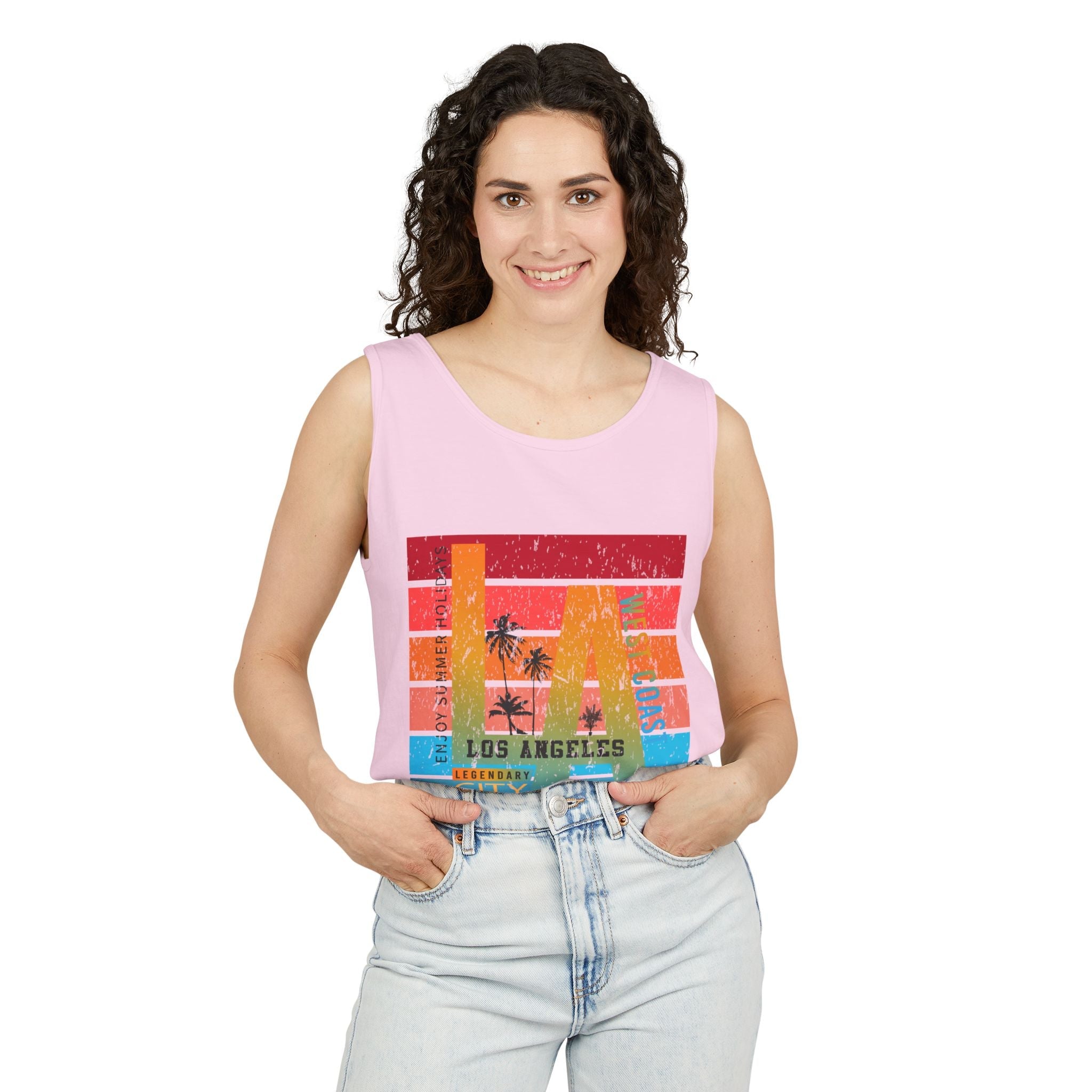 Los Angeles Retro Surf Tank Top Vintage Palm Beach Vibes - Etna Gift