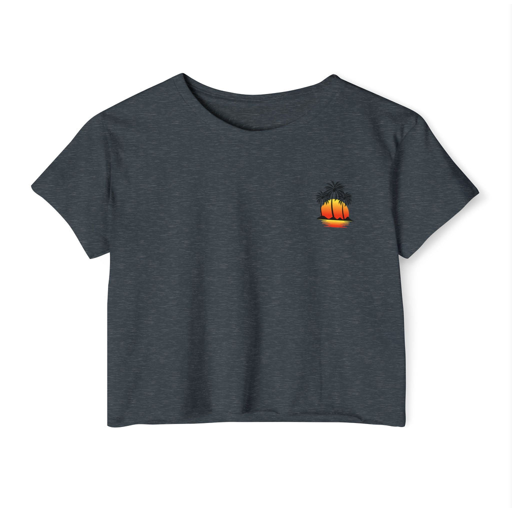 Los Angeles Sunset Palm Crop Top Women's Festival Beach Tee - Etna Gift