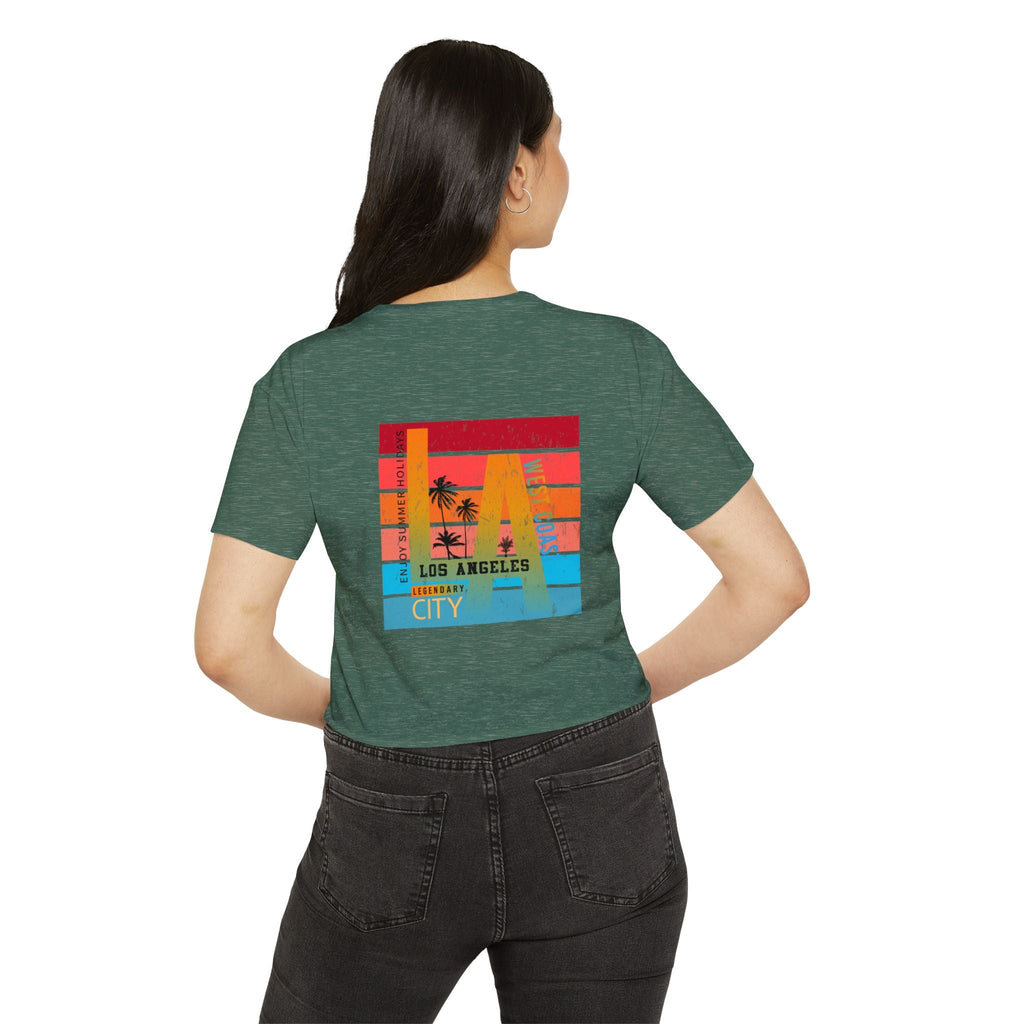 Los Angeles Sunset Palm Crop Top Women's Festival Beach Tee - Etna Gift