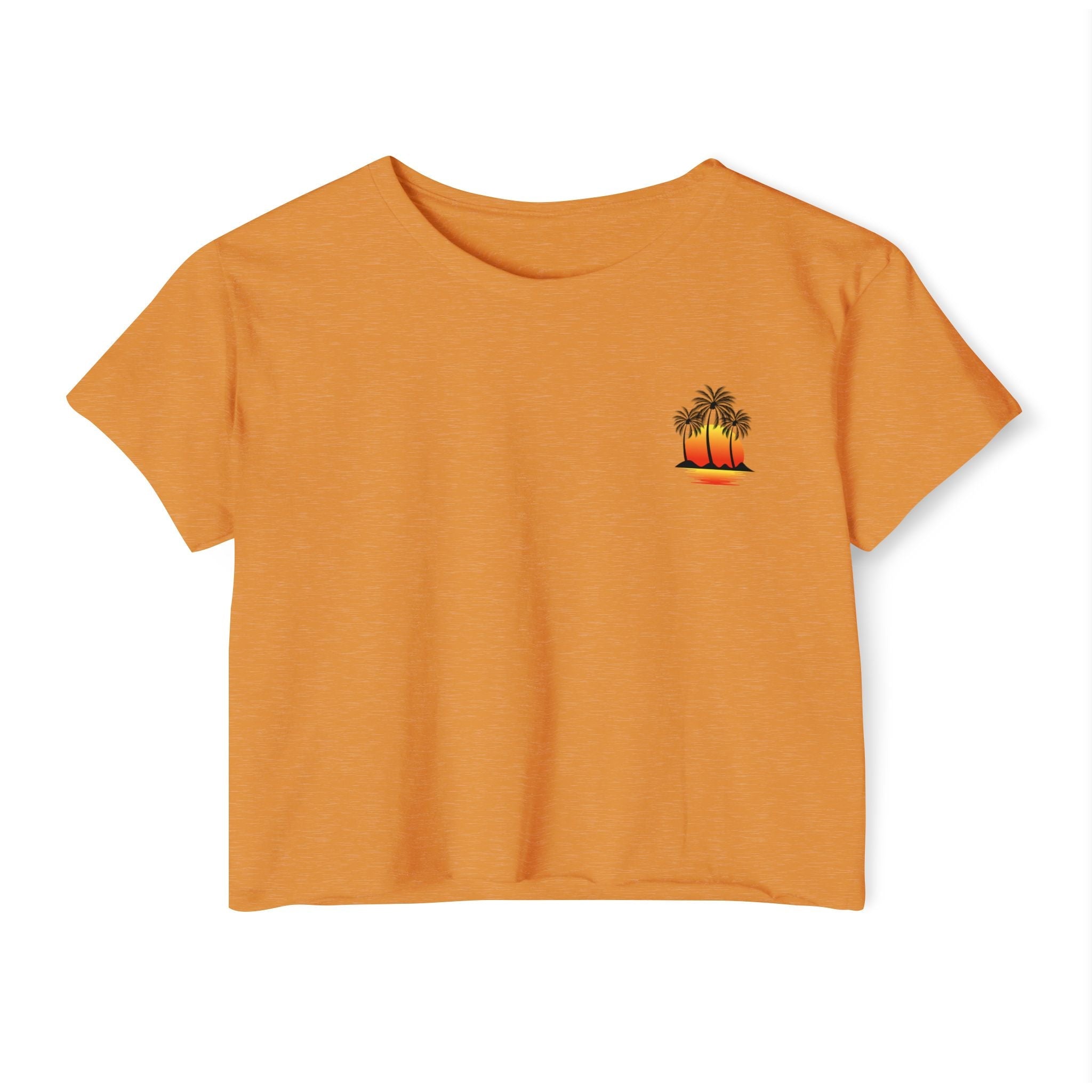 Los Angeles Sunset Palm Crop Top Women's Festival Beach Tee - Etna Gift