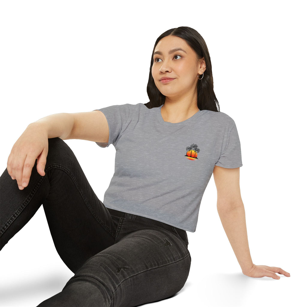Los Angeles Sunset Palm Crop Top Women's Festival Beach Tee - Etna Gift