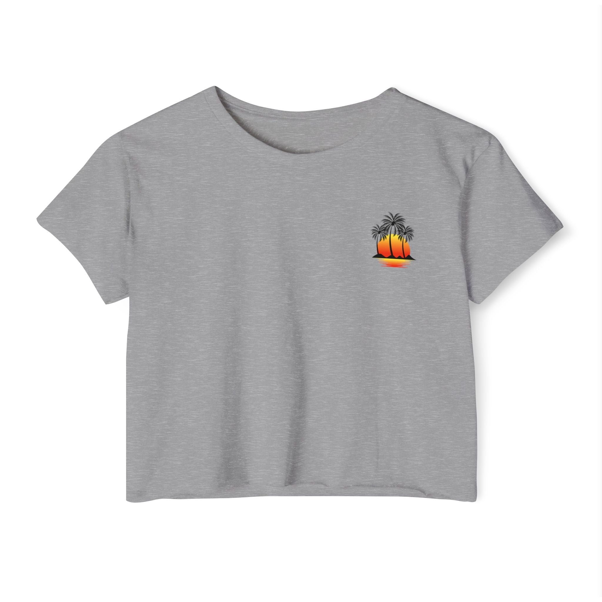 Los Angeles Sunset Palm Crop Top Women's Festival Beach Tee - Etna Gift