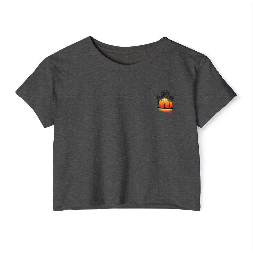 Los Angeles Sunset Palm Crop Top Women's Festival Beach Tee - Etna Gift
