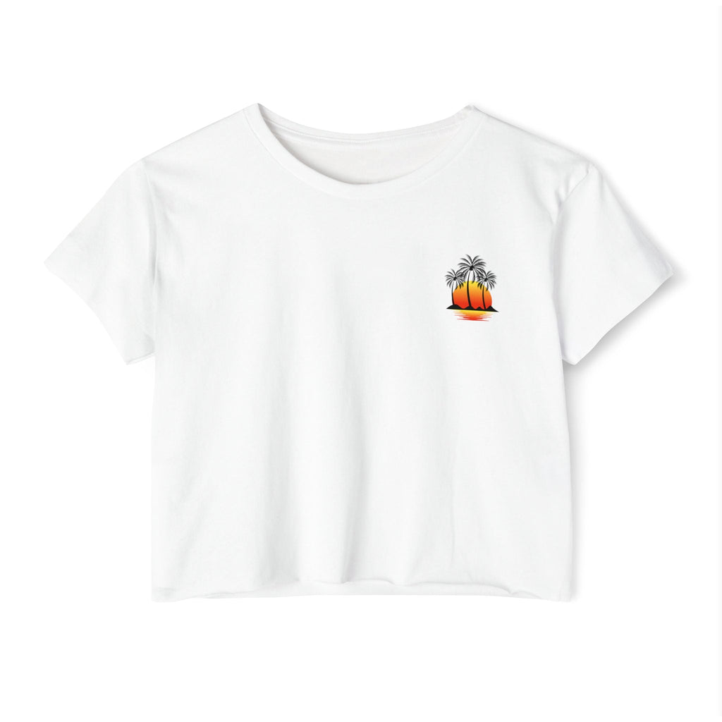 Los Angeles Sunset Palm Crop Top Women's Festival Beach Tee - Etna Gift