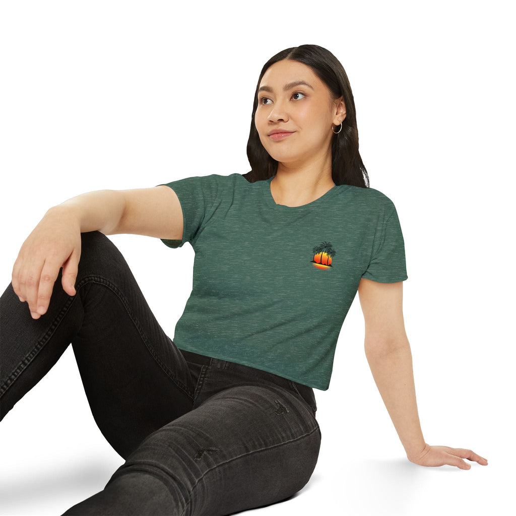 Los Angeles Sunset Palm Crop Top Women's Festival Beach Tee - Etna Gift