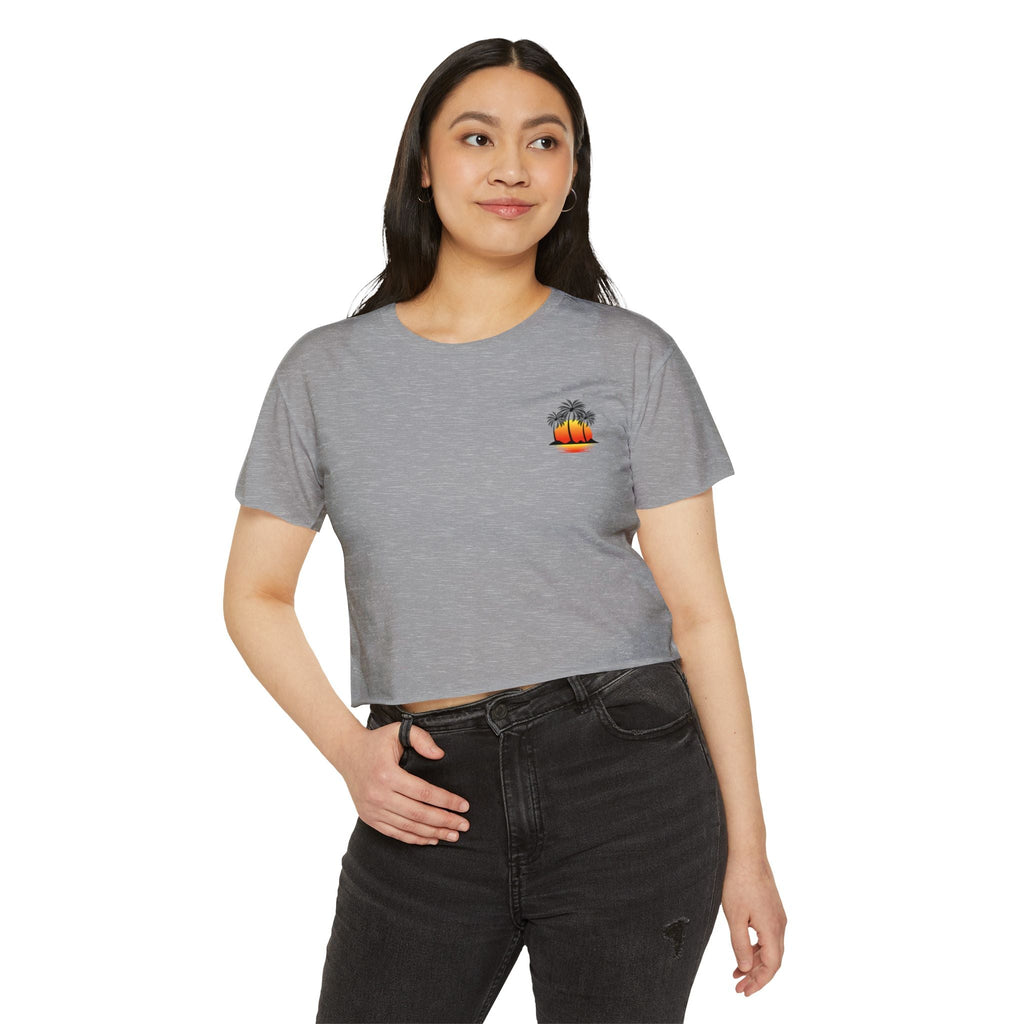 Los Angeles Sunset Palm Crop Top Women's Festival Beach Tee - Etna Gift