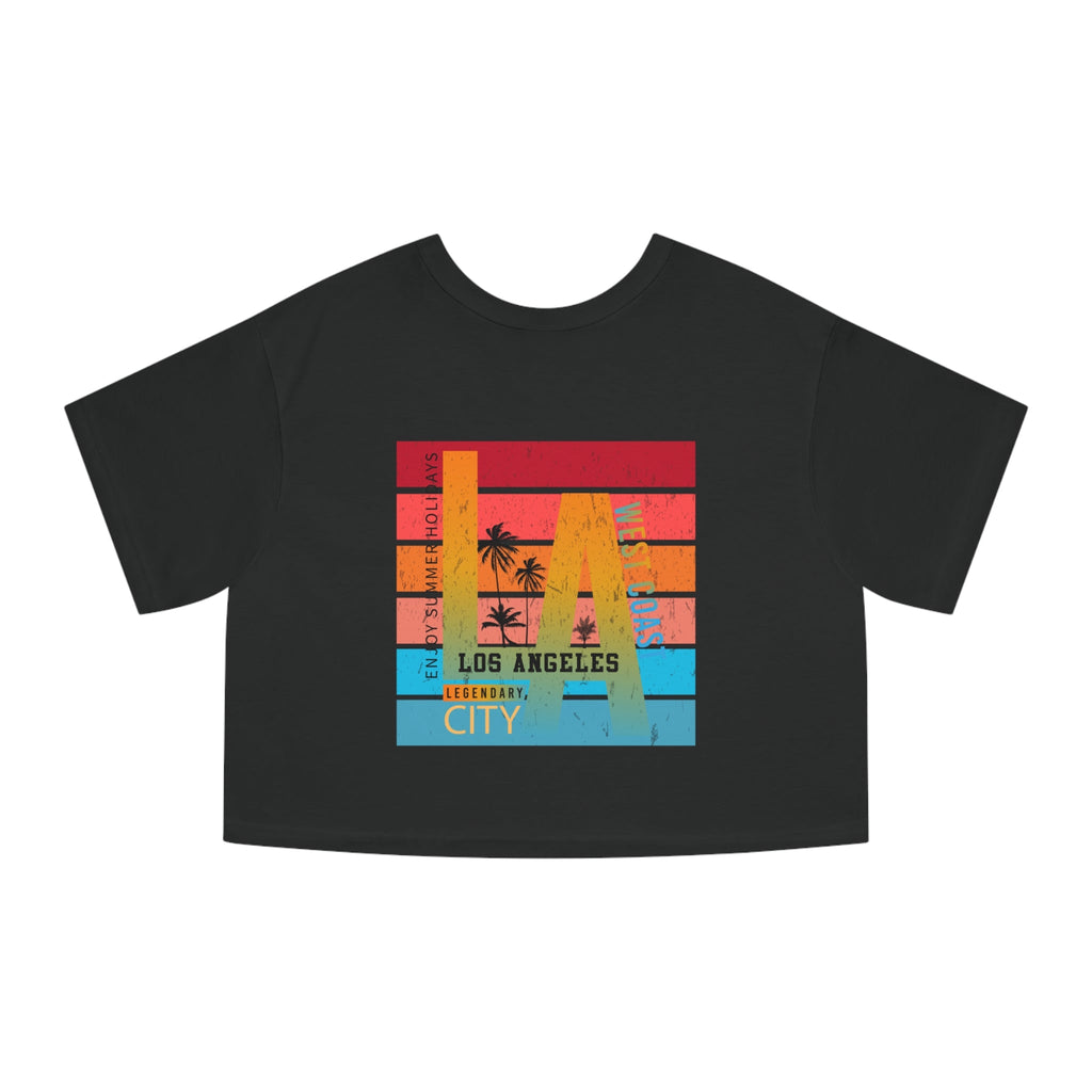 Los Angeles Vintage Sunset Crop Tee - Etna Gift