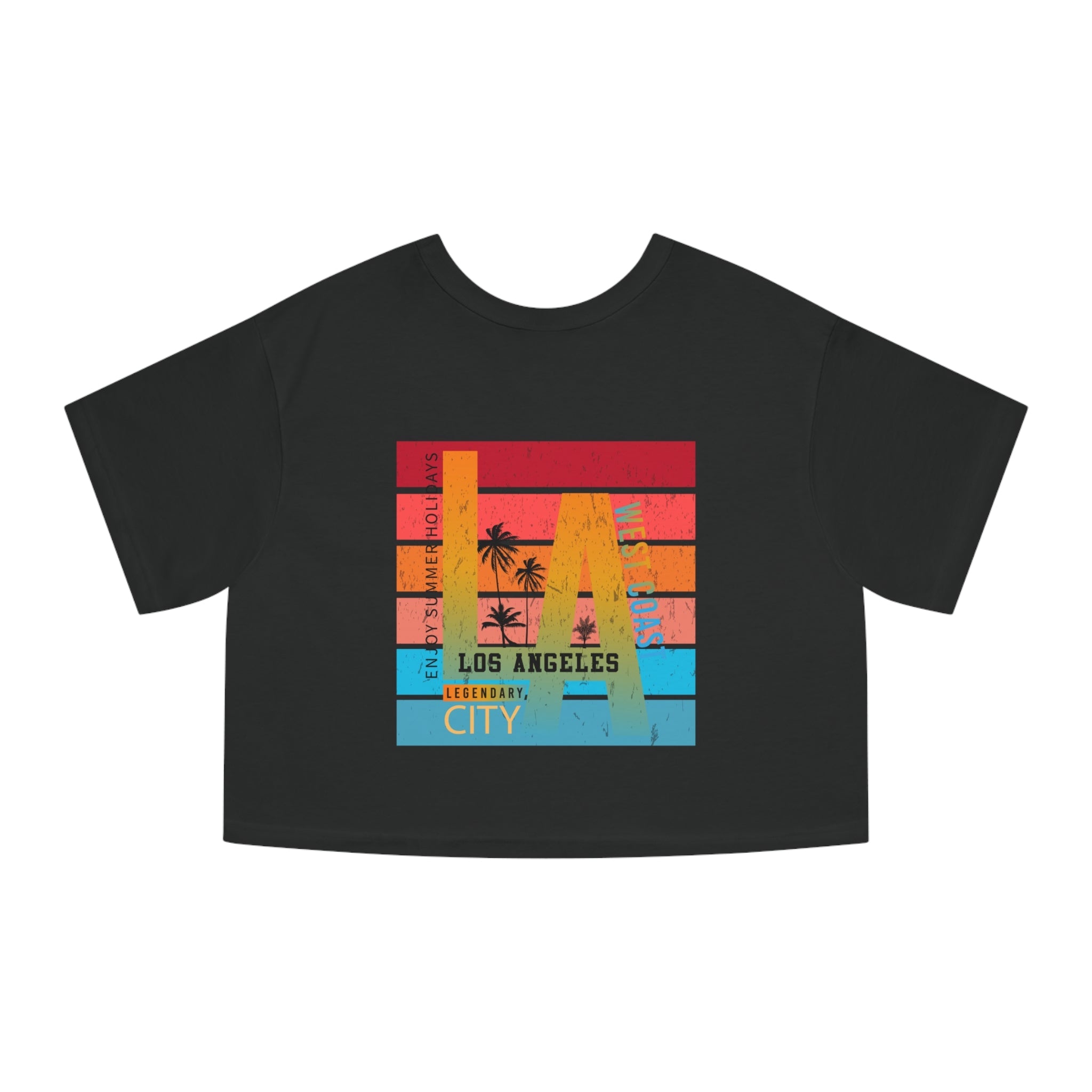 Los Angeles Vintage Sunset Crop Tee - Etna Gift