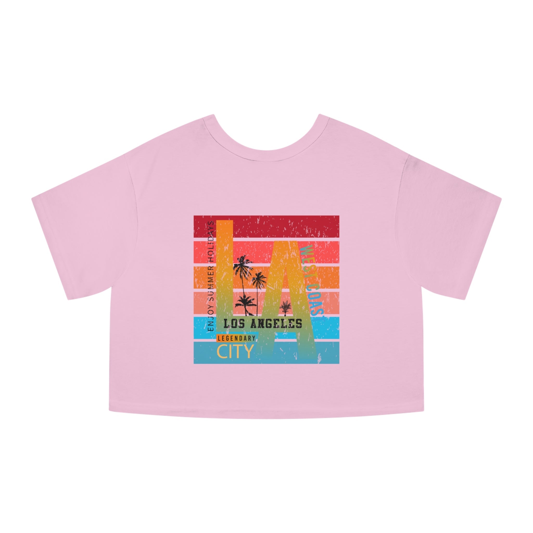 Los Angeles Vintage Sunset Crop Tee - Etna Gift