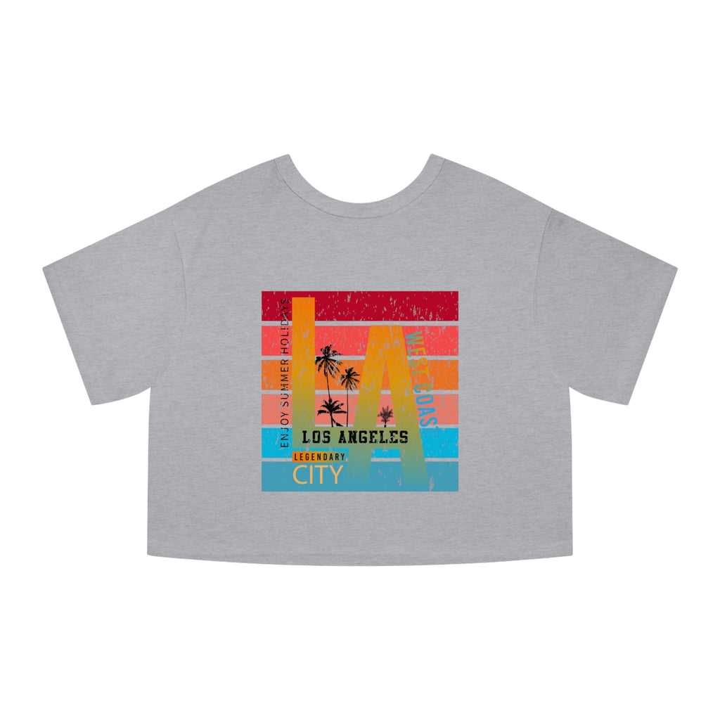 Los Angeles Vintage Sunset Crop Tee - Etna Gift