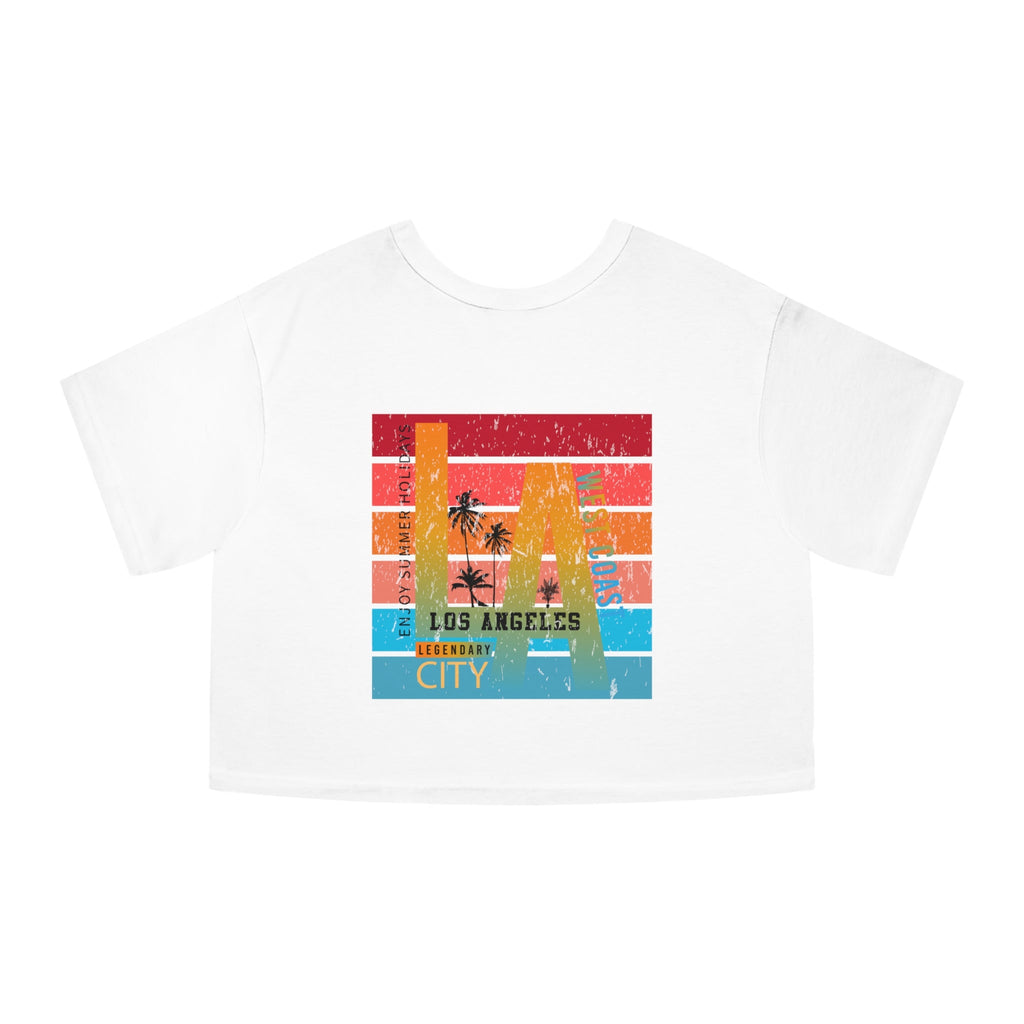 Los Angeles Vintage Sunset Crop Tee - Etna Gift