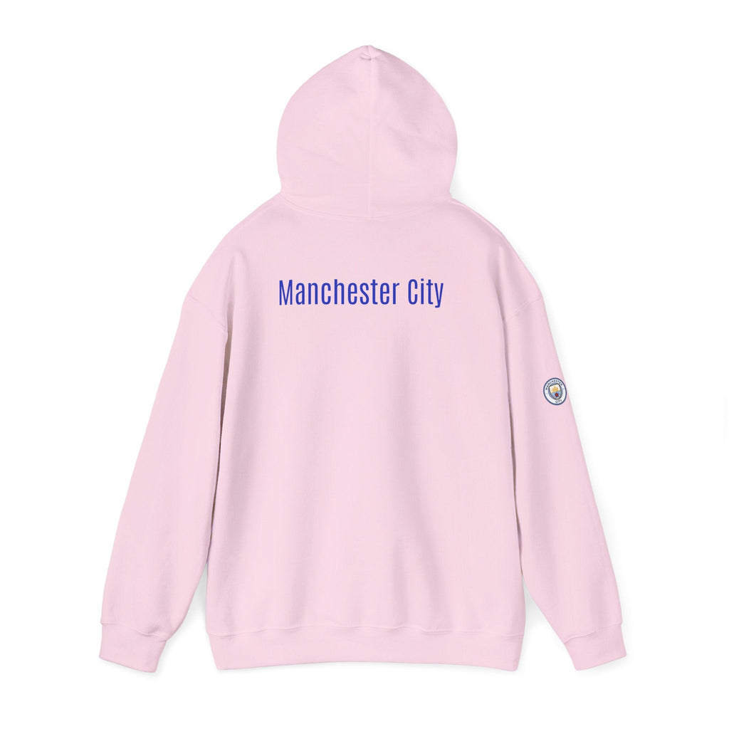 Manchester City Hoodie — Minimal Crest Logo Back Text Pullover - Etna Gift