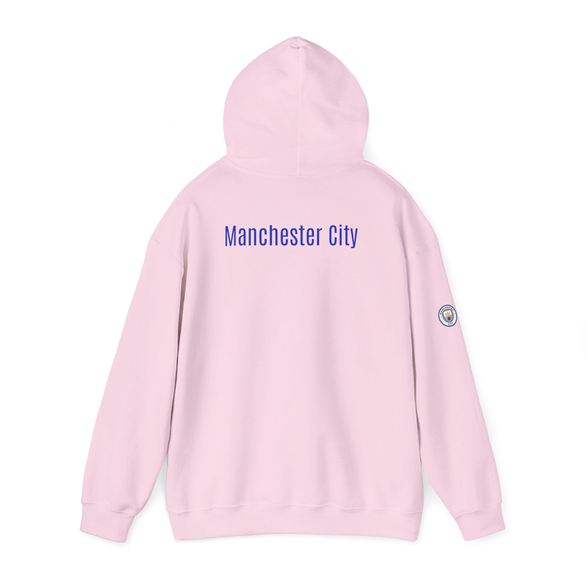 Manchester City Hoodie — Minimal Crest Logo Back Text Pullover - Etna Gift