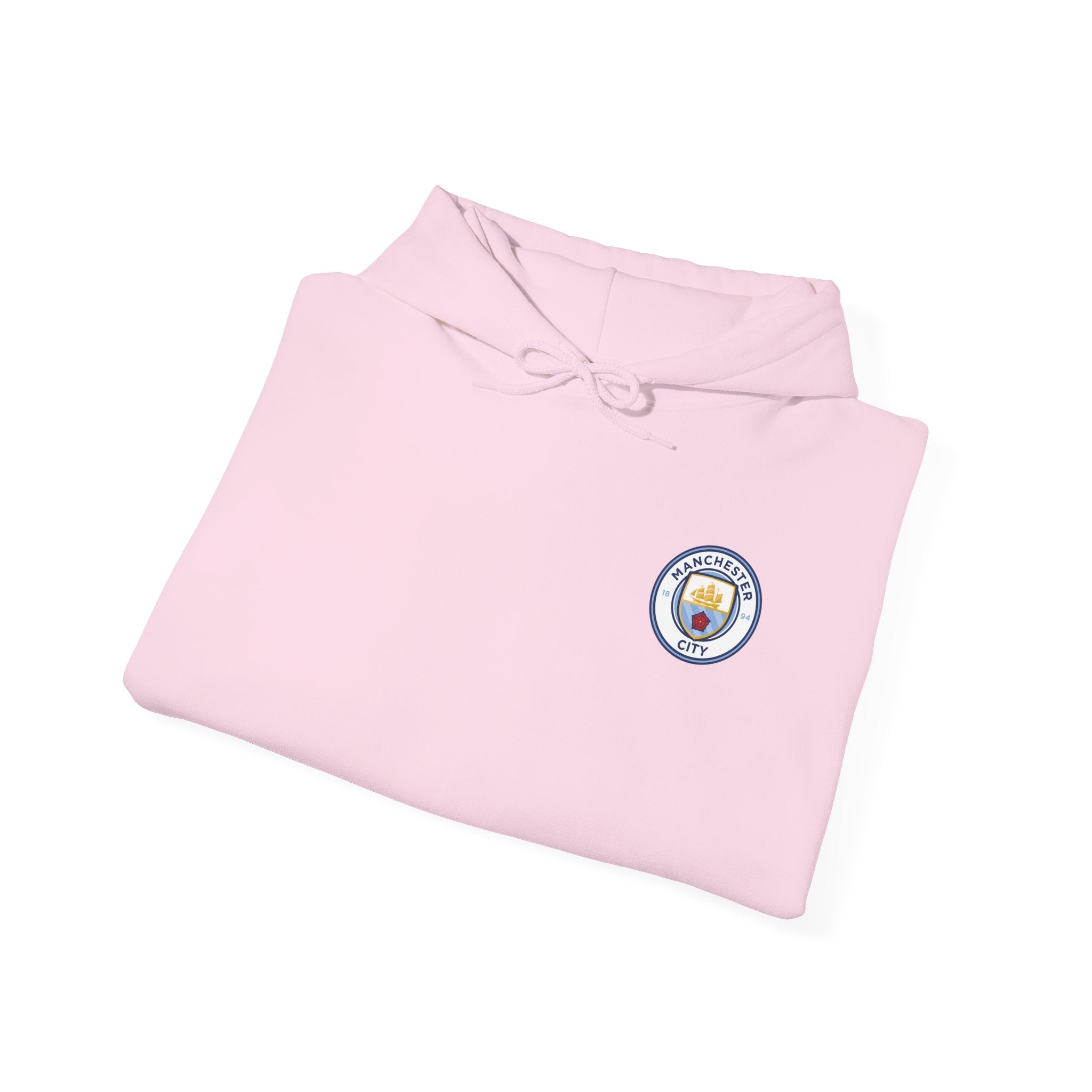 Manchester City Hoodie — Minimal Crest Logo Back Text Pullover - Etna Gift