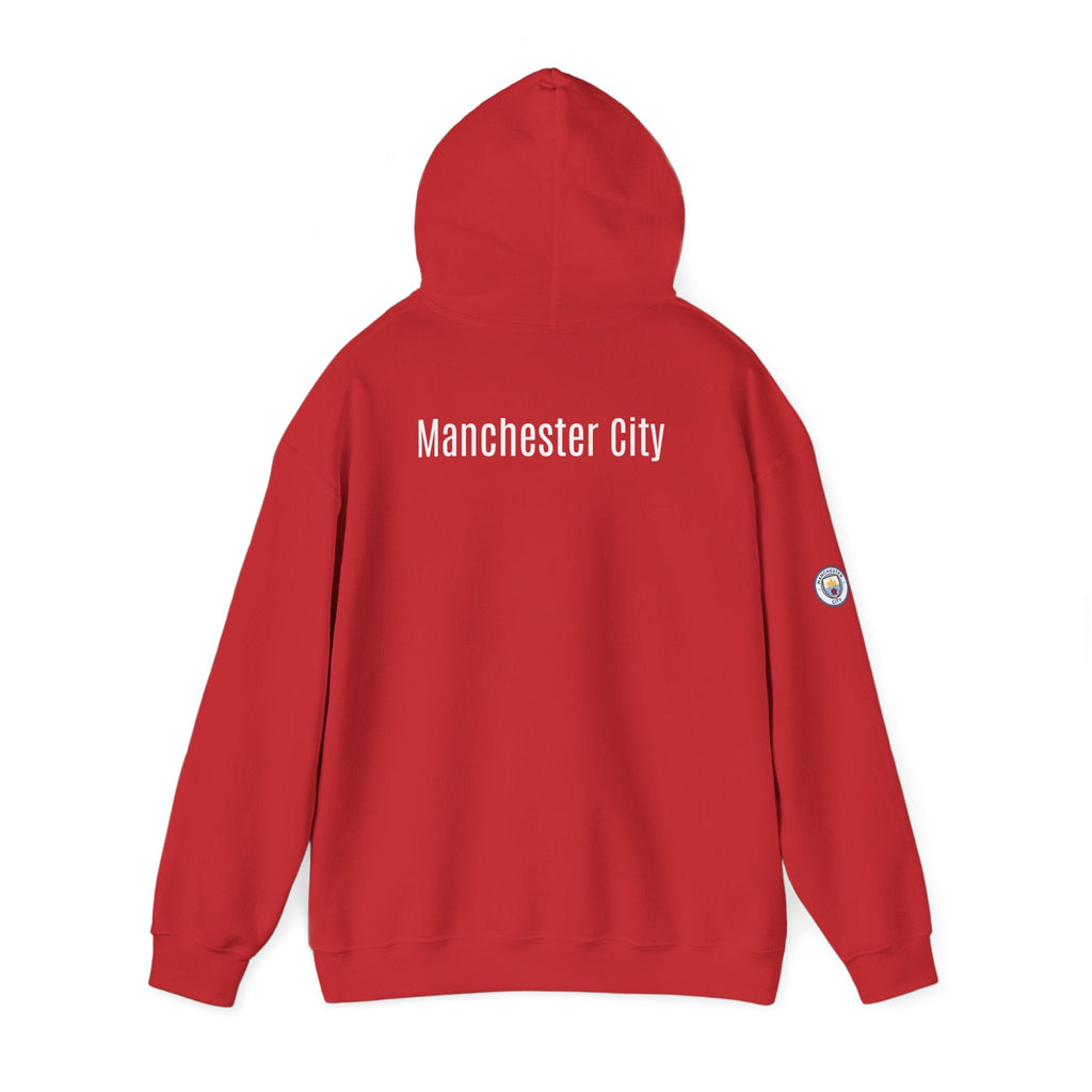 Manchester City Hoodie — Minimal Crest Logo Back Text Pullover - Etna Gift