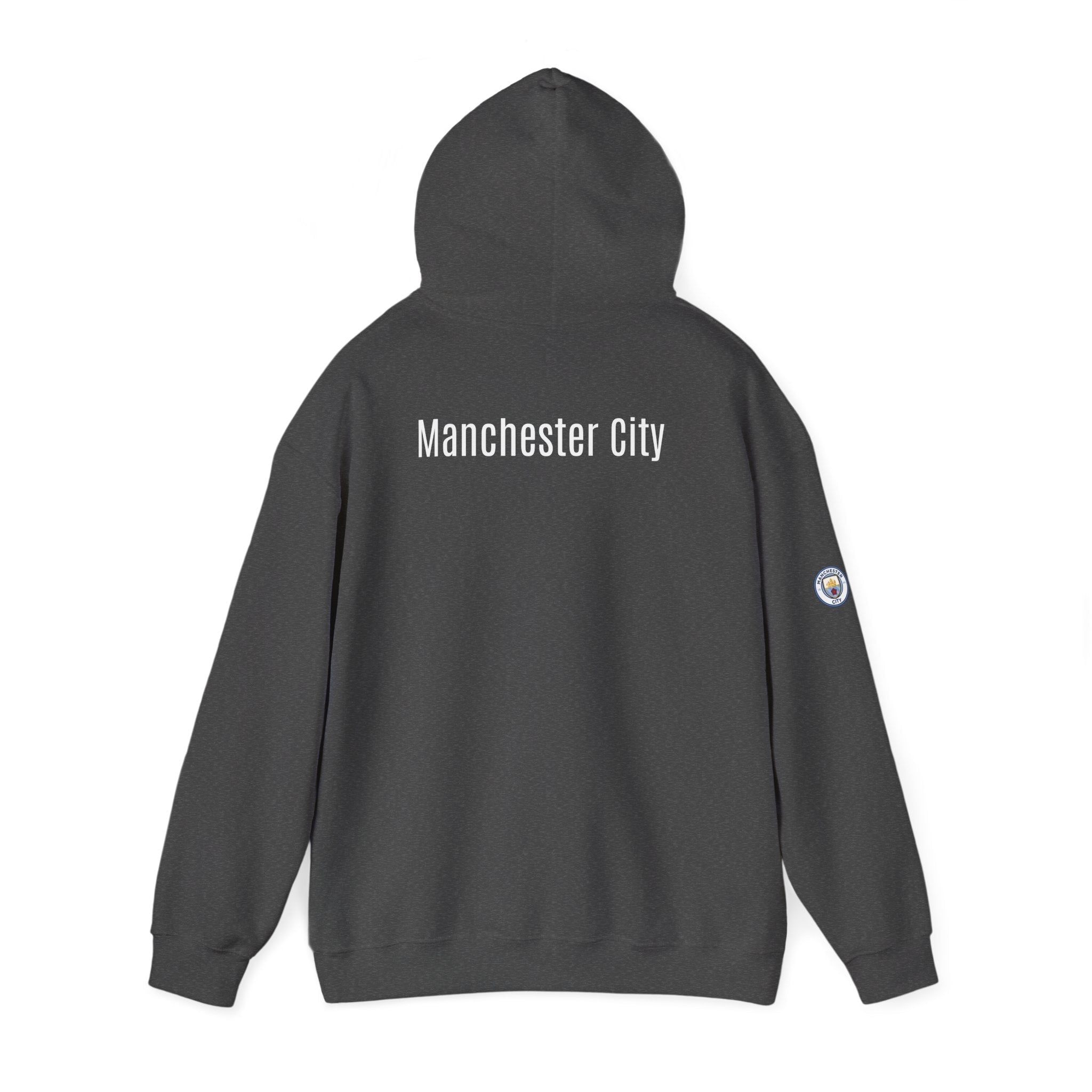 Manchester City Hoodie — Minimal Crest Logo Back Text Pullover - Etna Gift