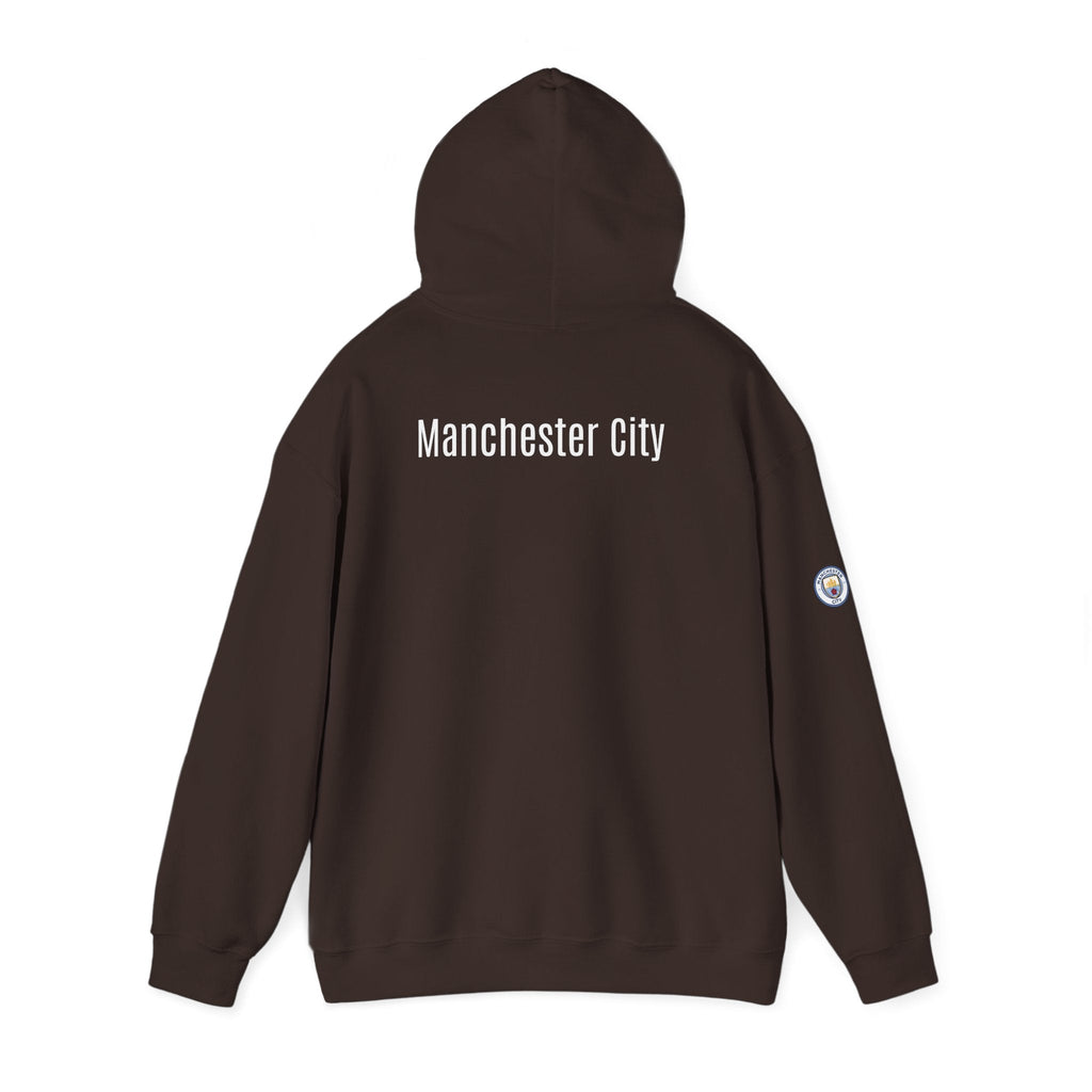 Manchester City Hoodie — Minimal Crest Logo Back Text Pullover - Etna Gift