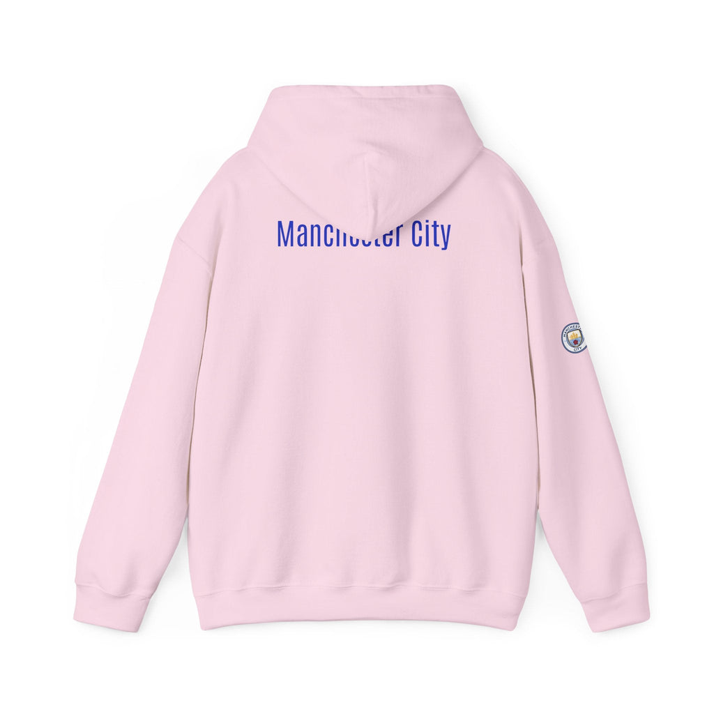 Manchester City Hoodie — Minimal Crest Logo Back Text Pullover - Etna Gift