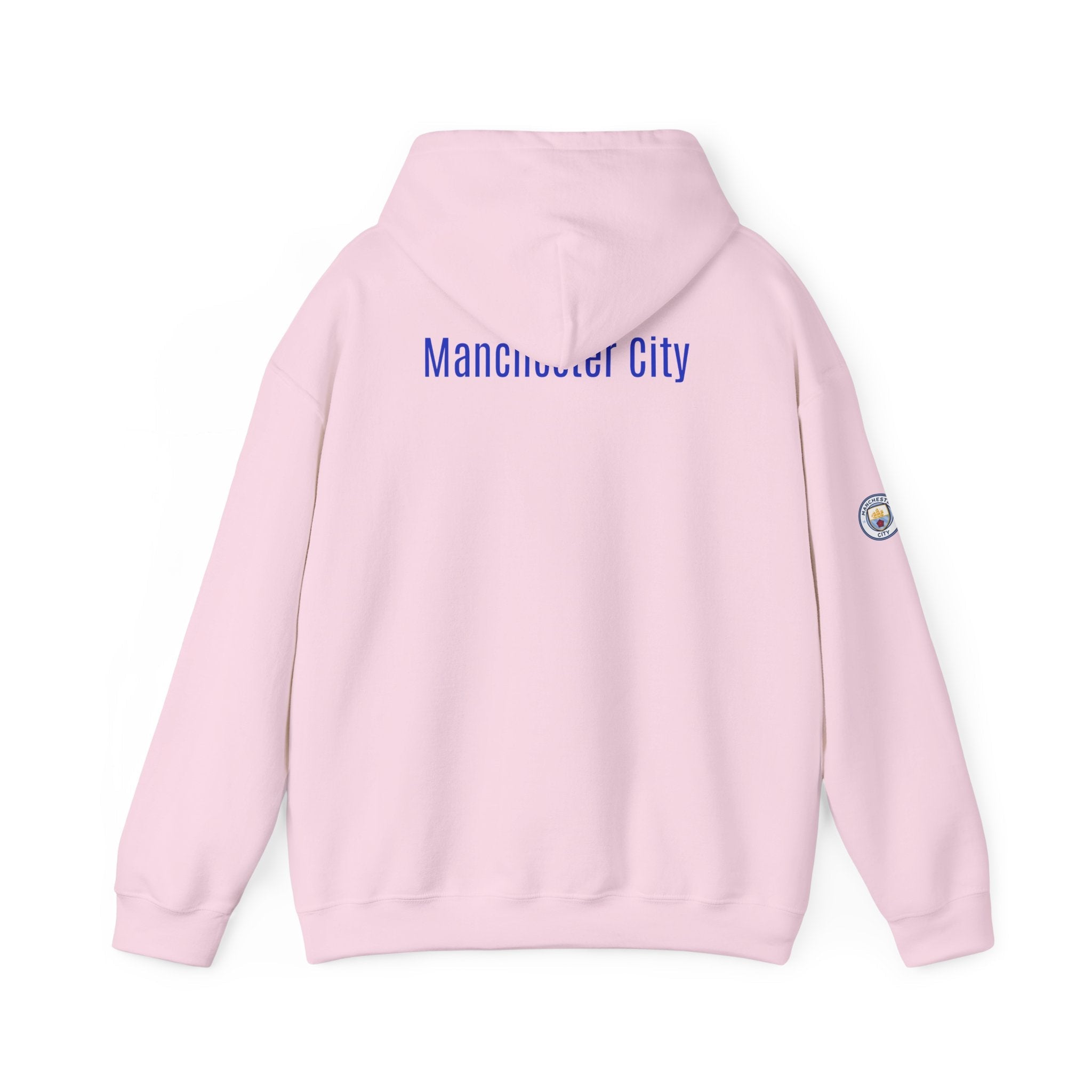 Manchester City Hoodie — Minimal Crest Logo Back Text Pullover - Etna Gift