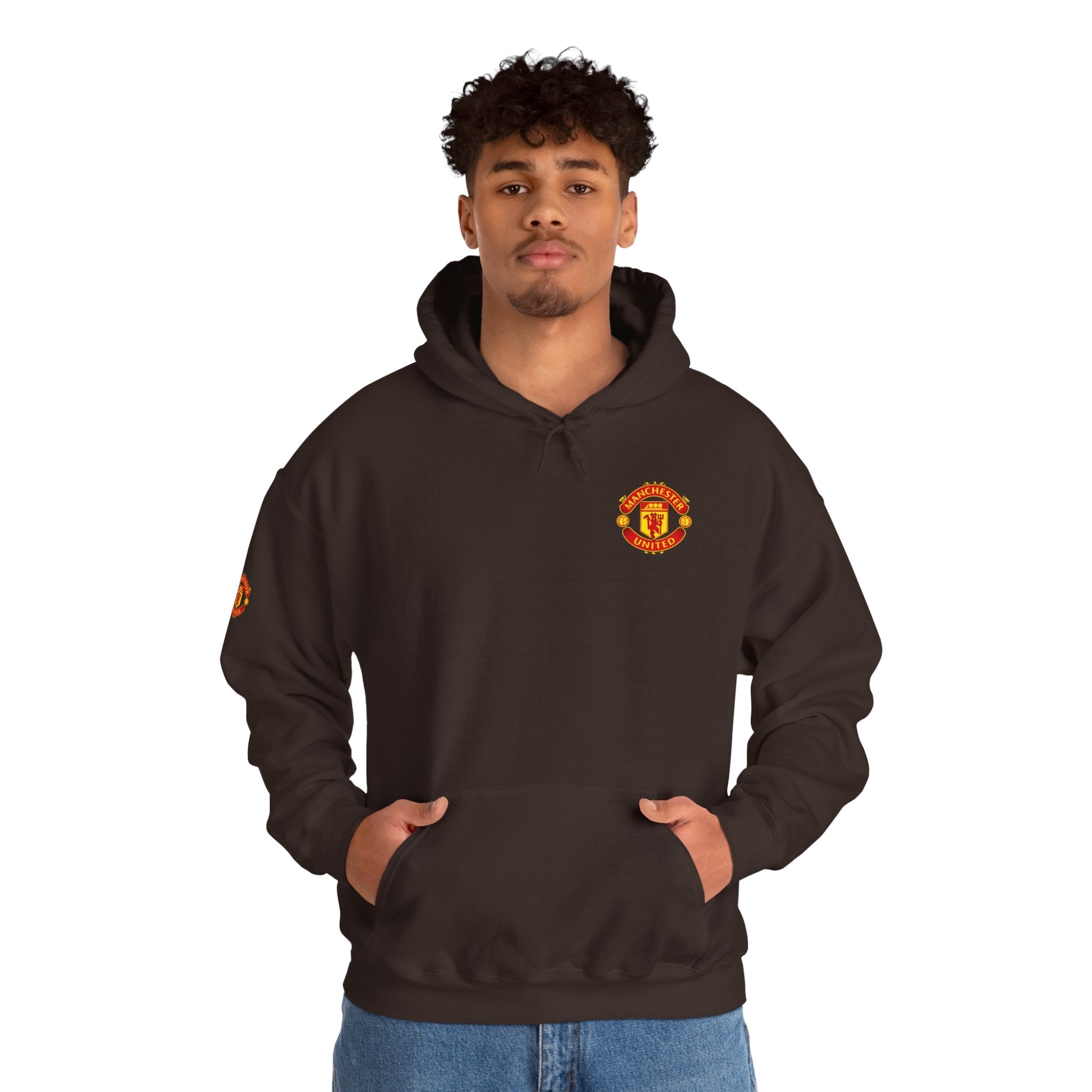 Manchester United FC Logo Hoodie Minimal Crest Pullover - Etna Gift