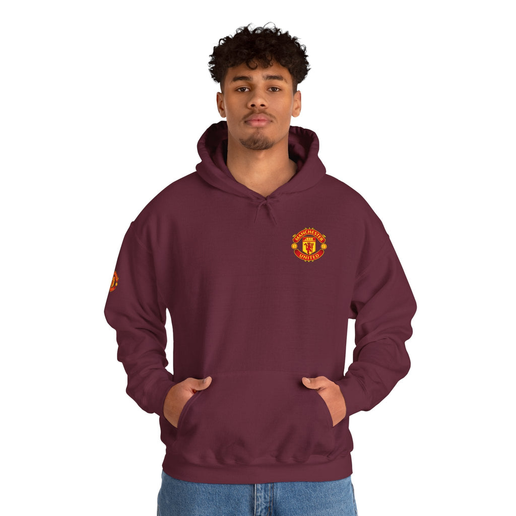 Manchester United FC Logo Hoodie Minimal Crest Pullover - Etna Gift