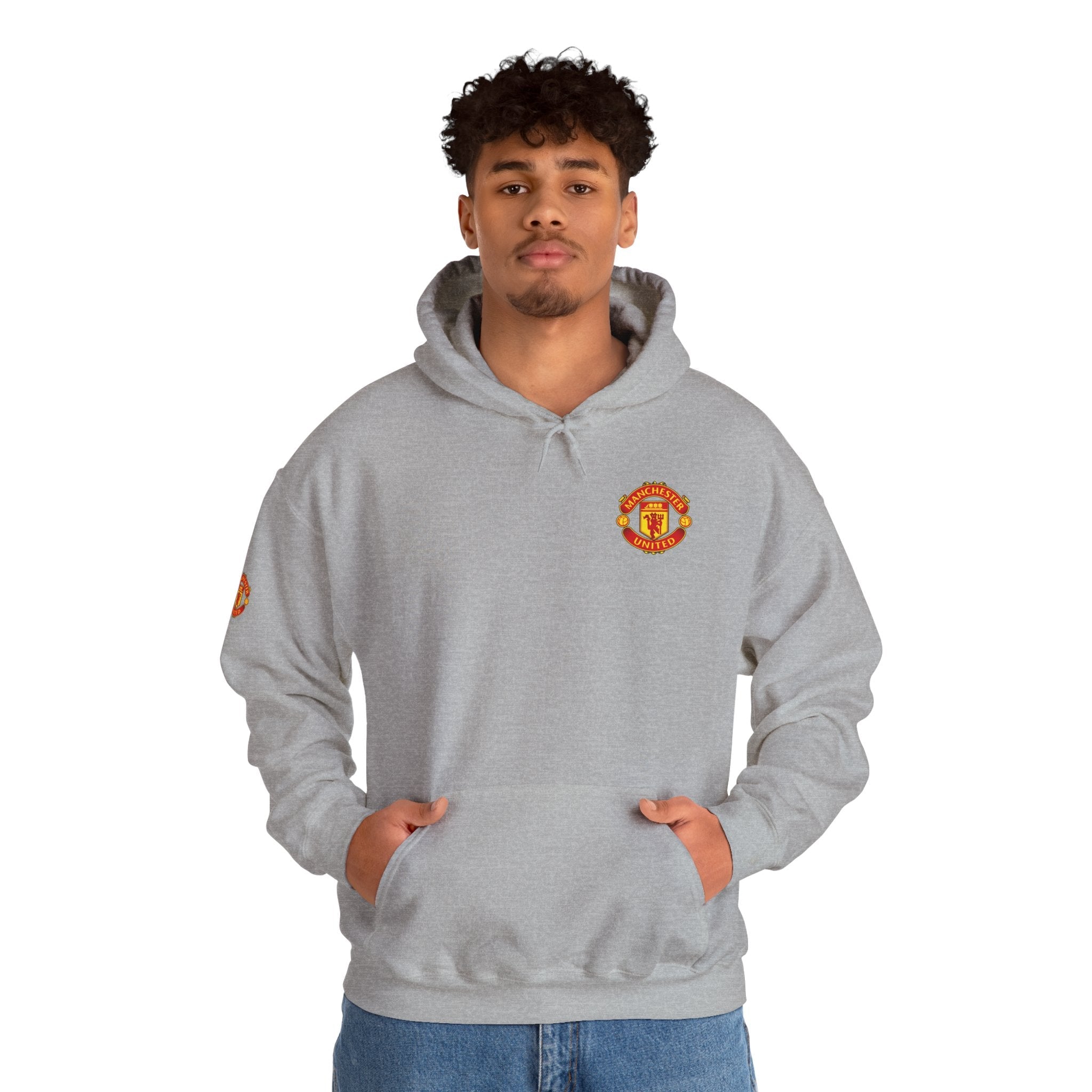Manchester United FC Logo Hoodie Minimal Crest Pullover - Etna Gift