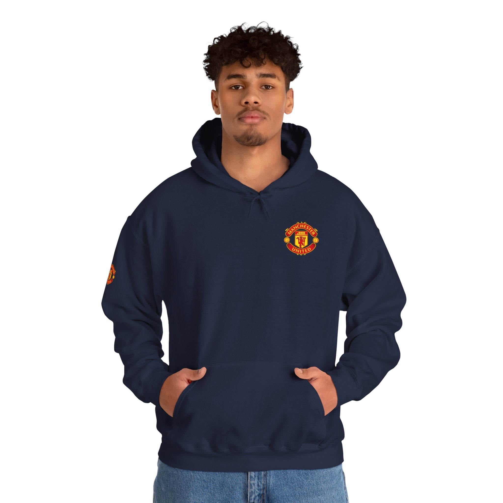 Manchester United FC Logo Hoodie Minimal Crest Pullover - Etna Gift