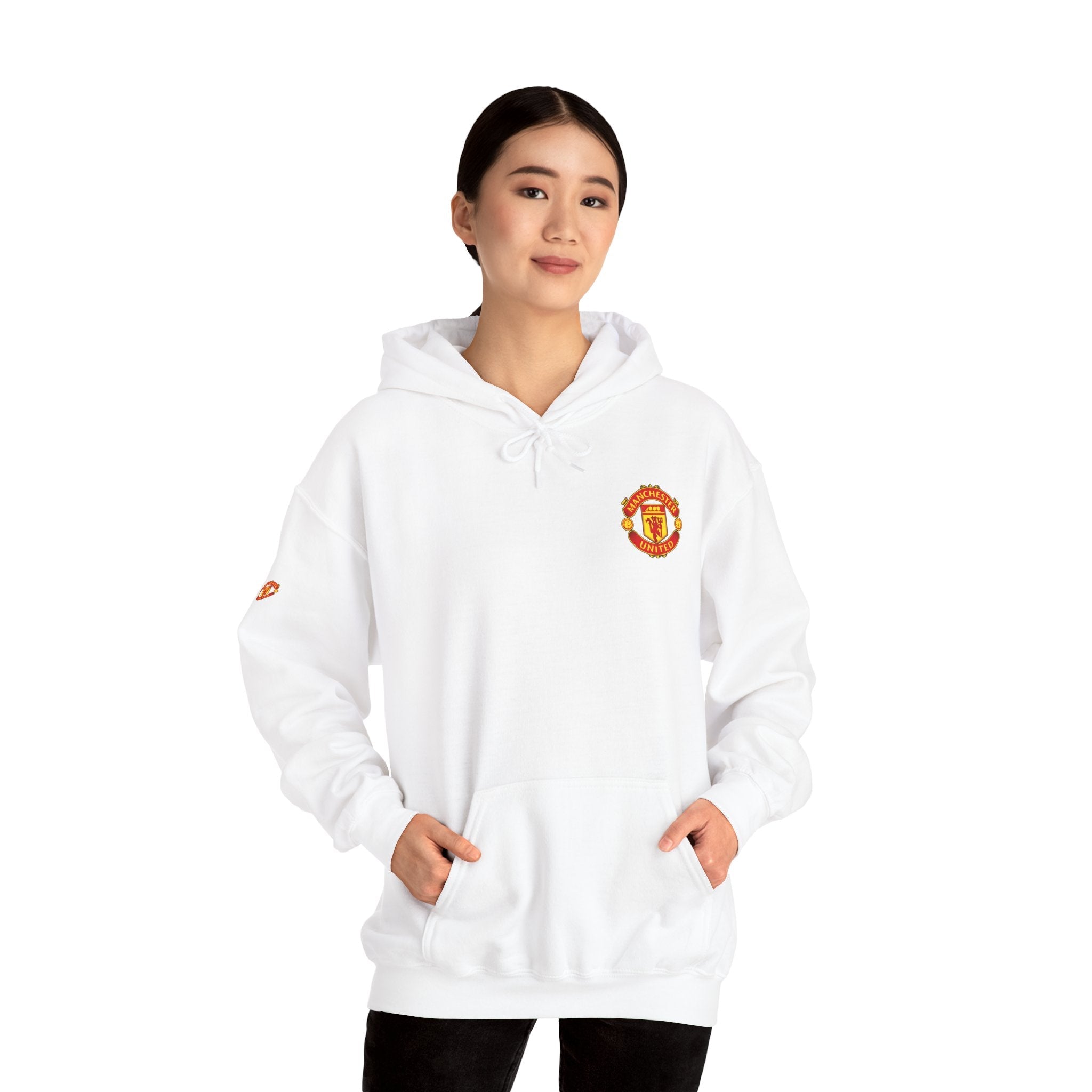 Manchester United FC Logo Hoodie Minimal Crest Pullover - Etna Gift