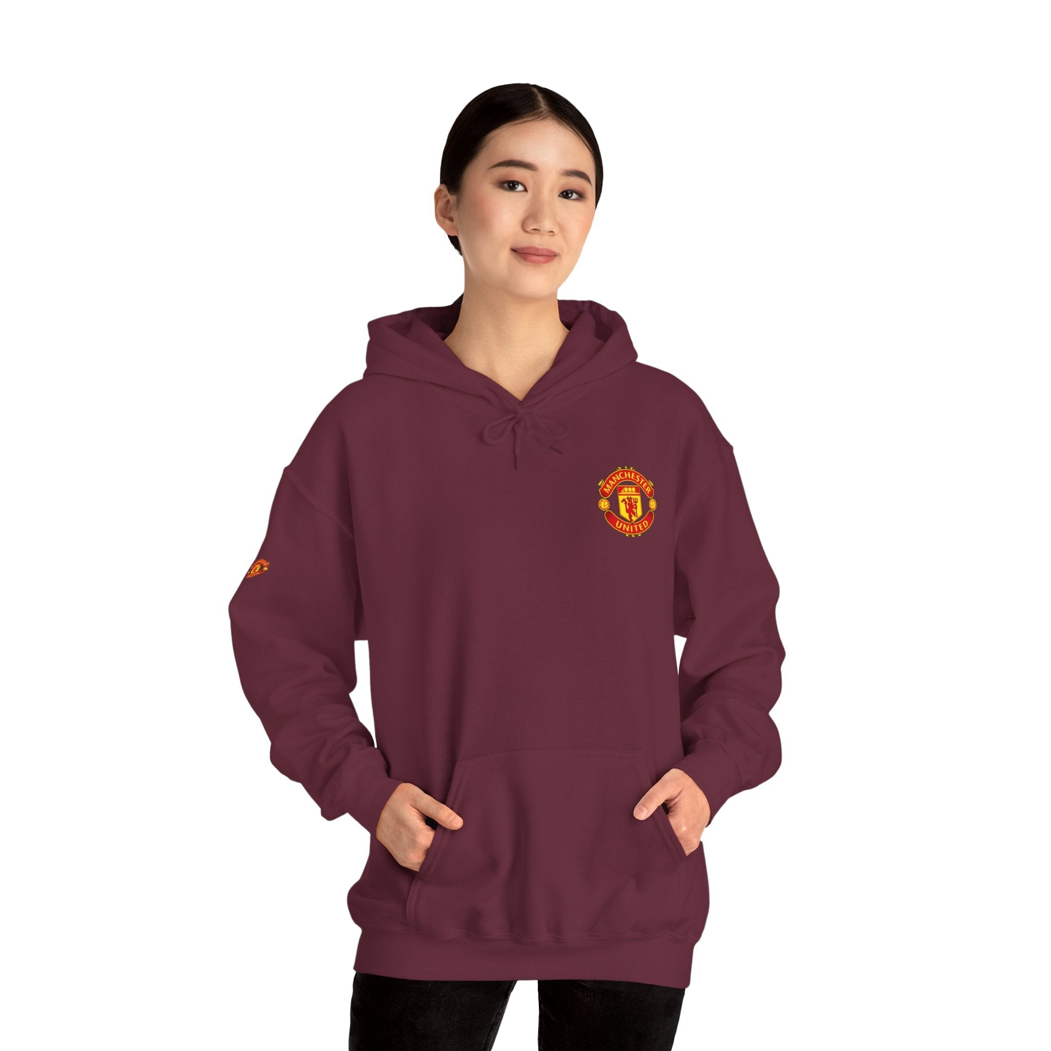 Manchester United FC Logo Hoodie Minimal Crest Pullover - Etna Gift