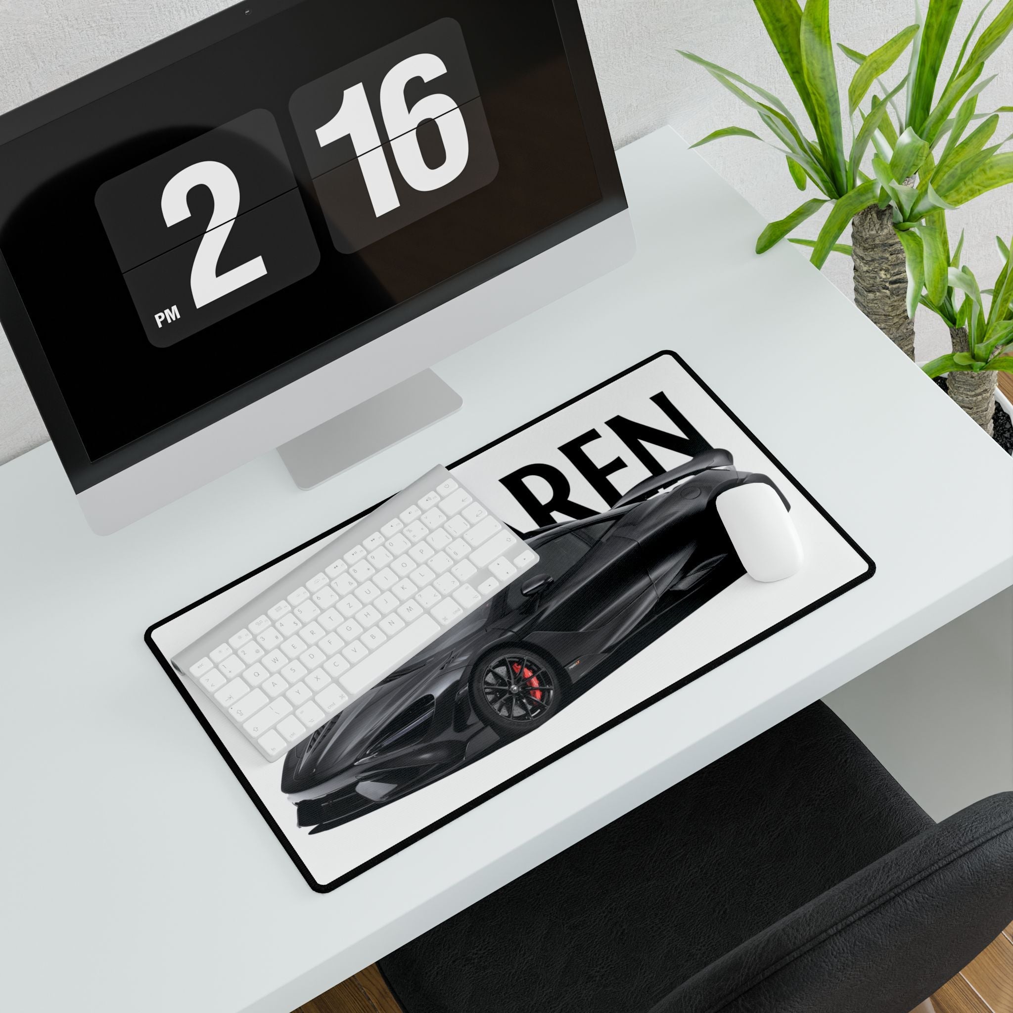 McLaren Supercar Desk Mat — Black Sports Car Gaming Mousepad - Etna Gift